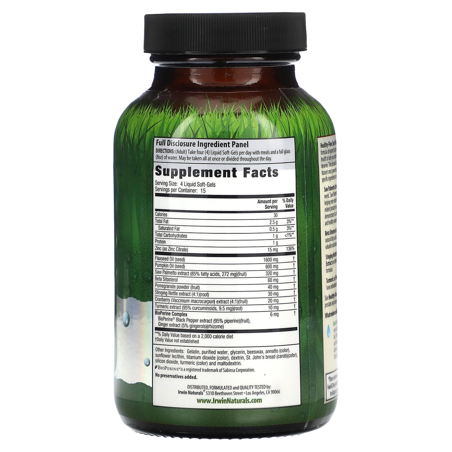 Irwin Naturals Saw Palmetto Prostate Health Liquid Soft-Gels - Image 2