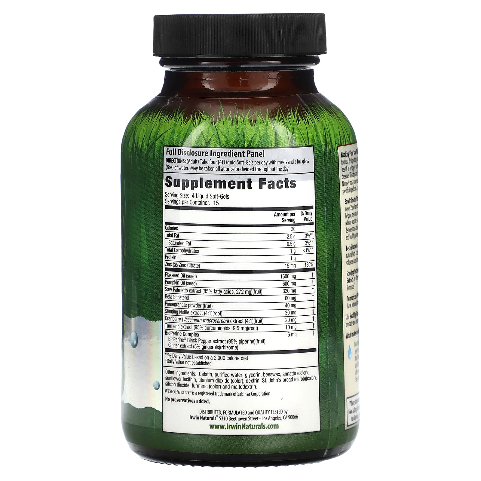 Irwin Naturals Saw Palmetto Prostate Health Liquid Soft-Gels - Image 2