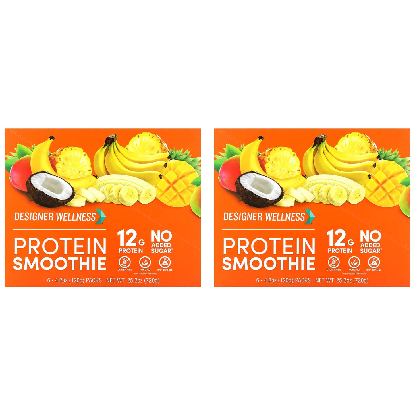 Tropical Fruit Protein Smoothie Packs by Designer Wellness, 12g Protein, 12ct - Image 2