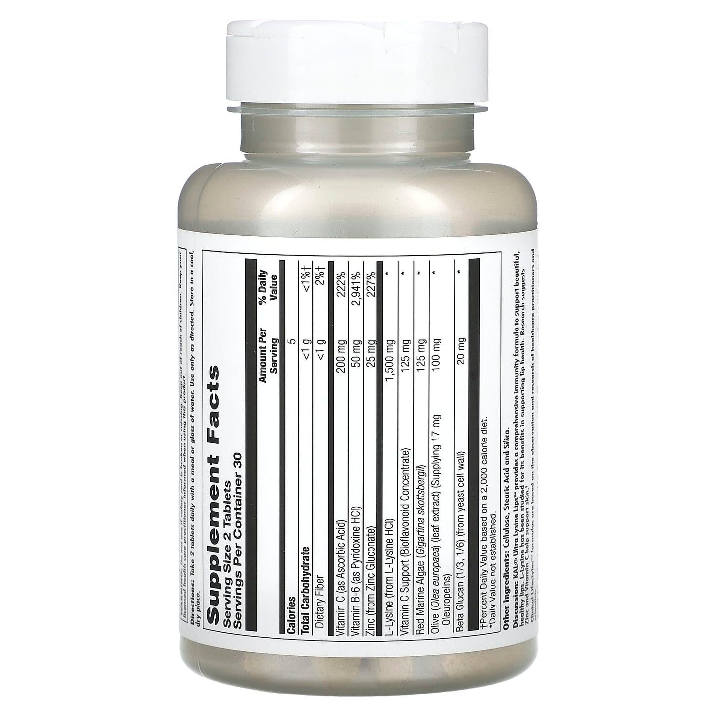 Boost Your Immunity with KAL Ultra Lysine Lips, 60 Tablets - Image 2