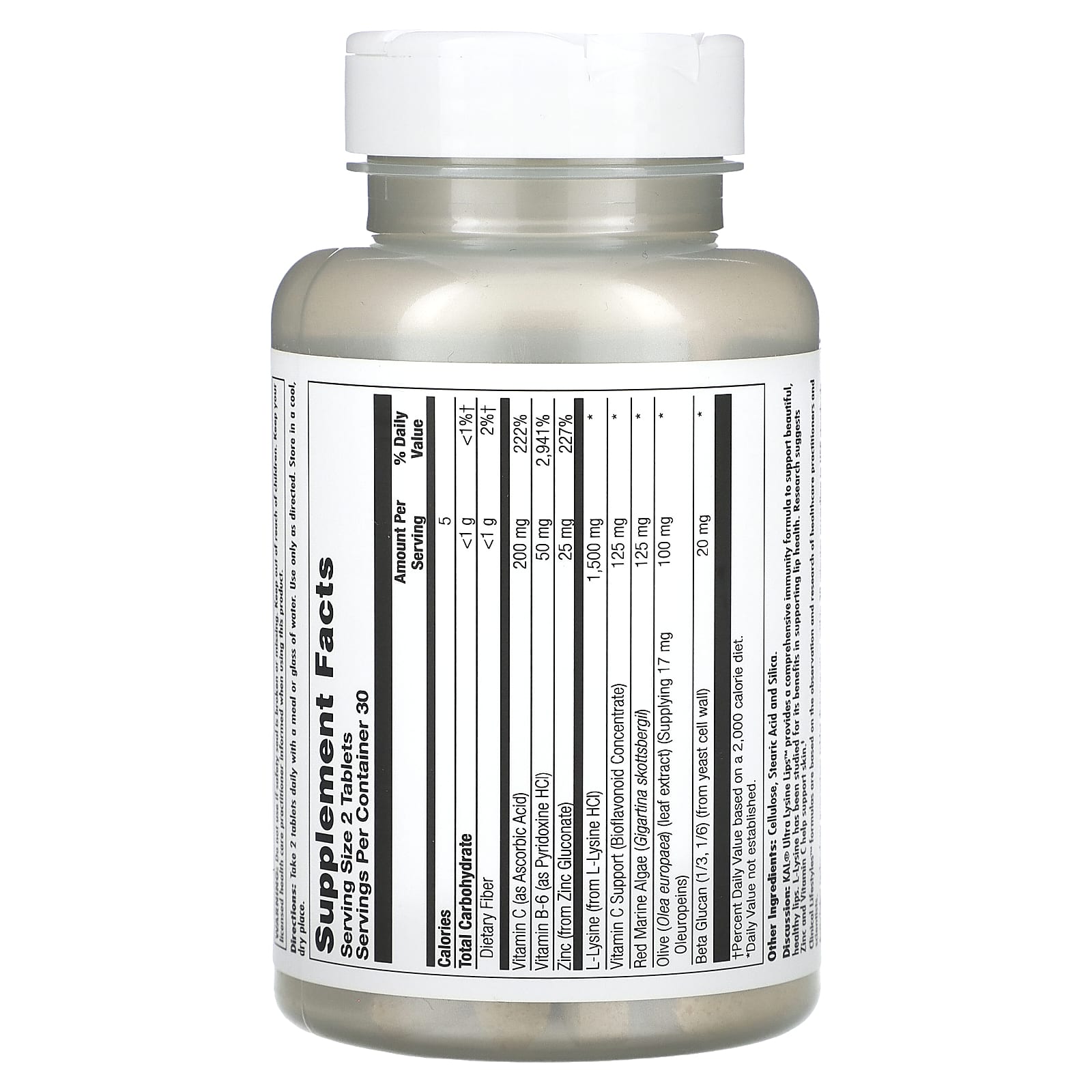 Boost Your Immunity with KAL Ultra Lysine Lips, 60 Tablets - Image 2