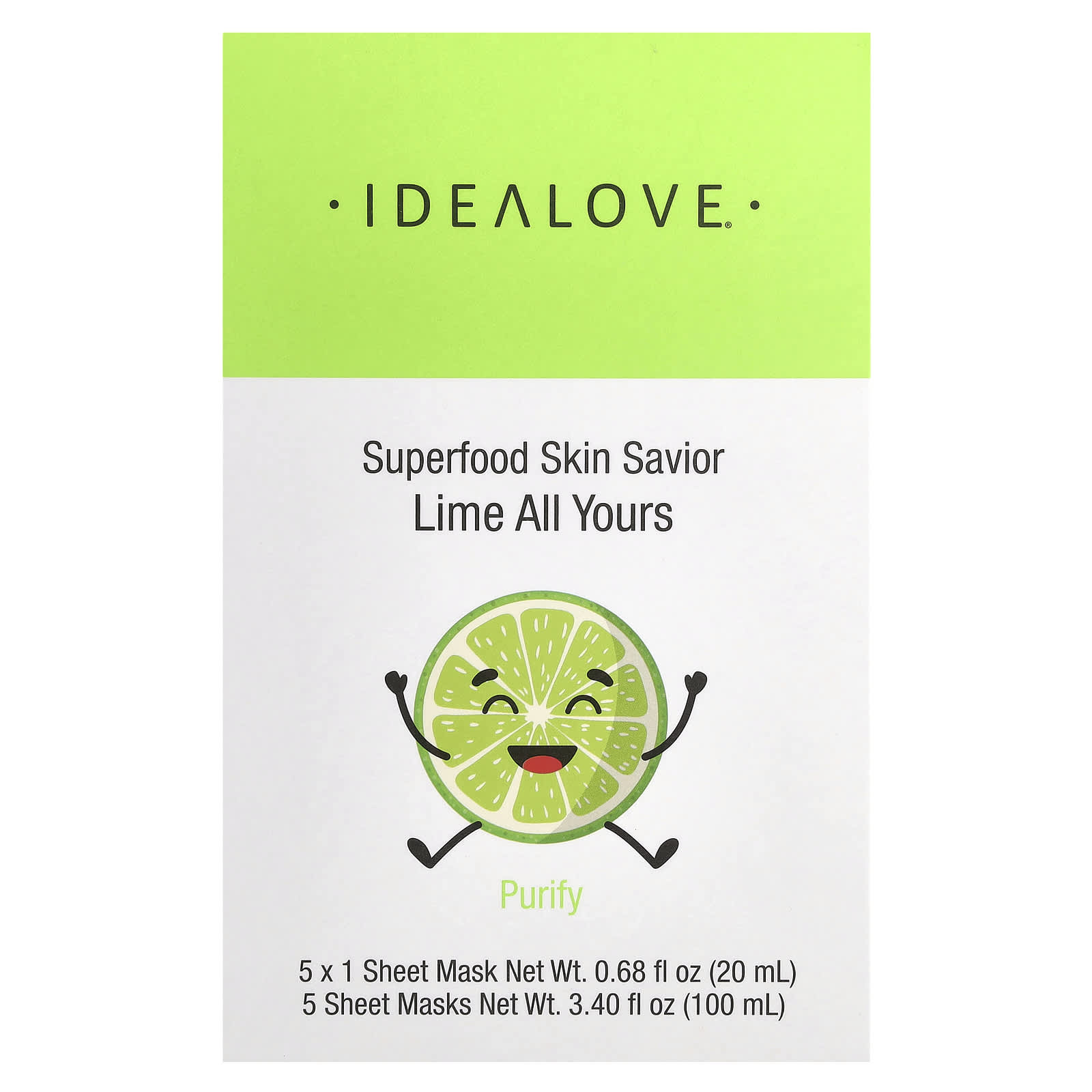 Lime Skin Detox & Brightening 5-Panel Sheet Mask Set - Idealove - Image 2