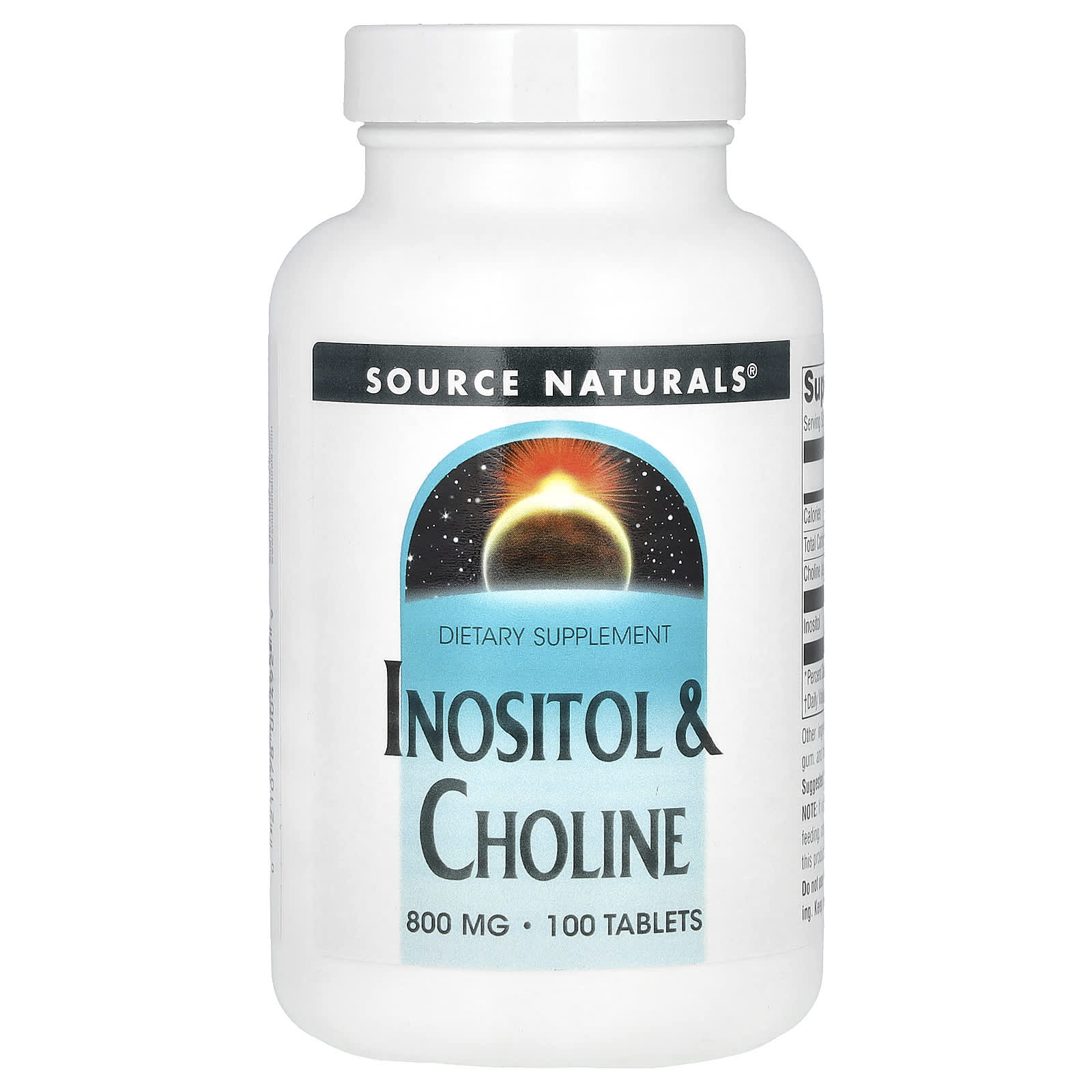 Source Naturals, Inositol & Choline, 100 Tablets - Image 1