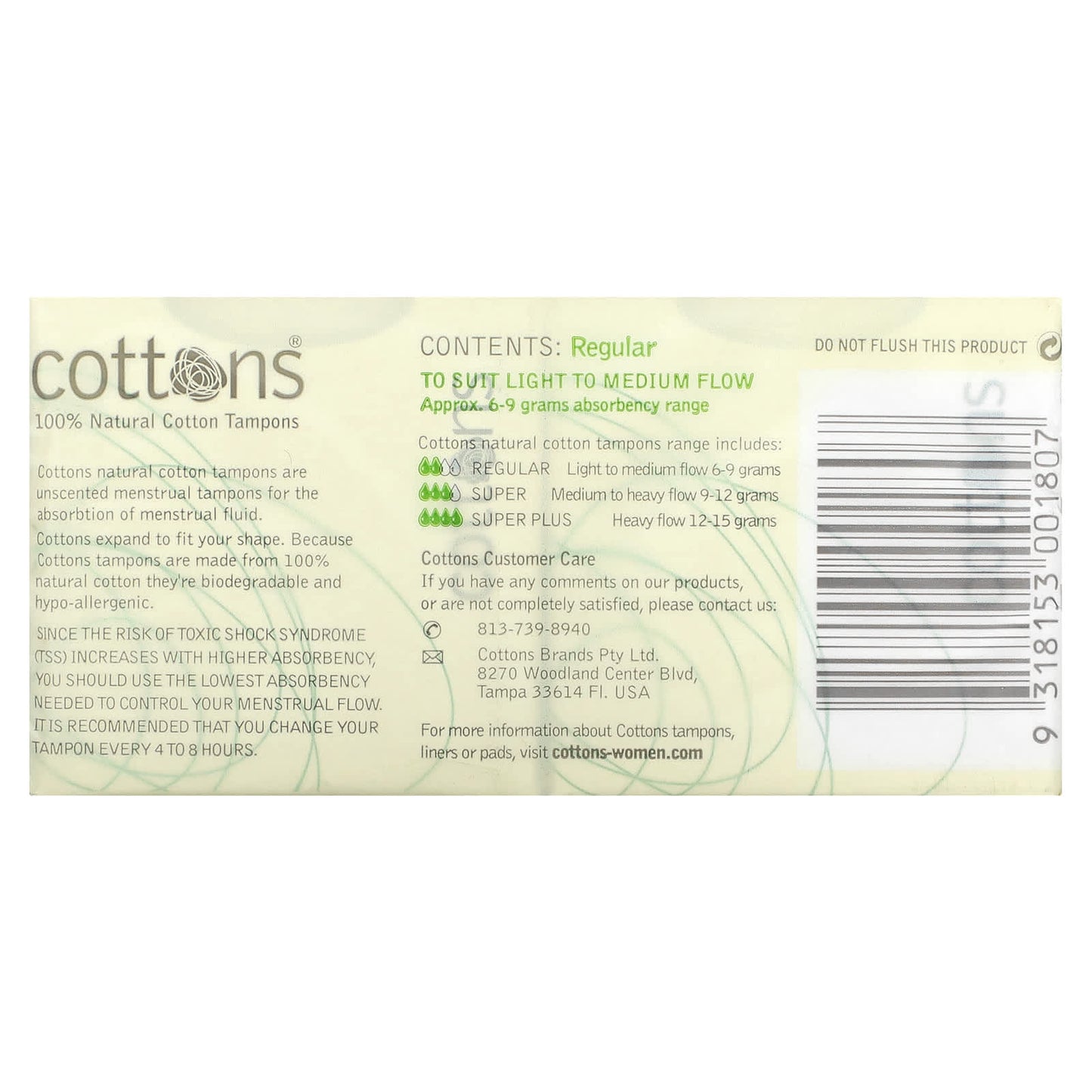 Natural Cotton Menstrual Tampons by Cottons - Unscented & Hypo-Allergenic - Image 2