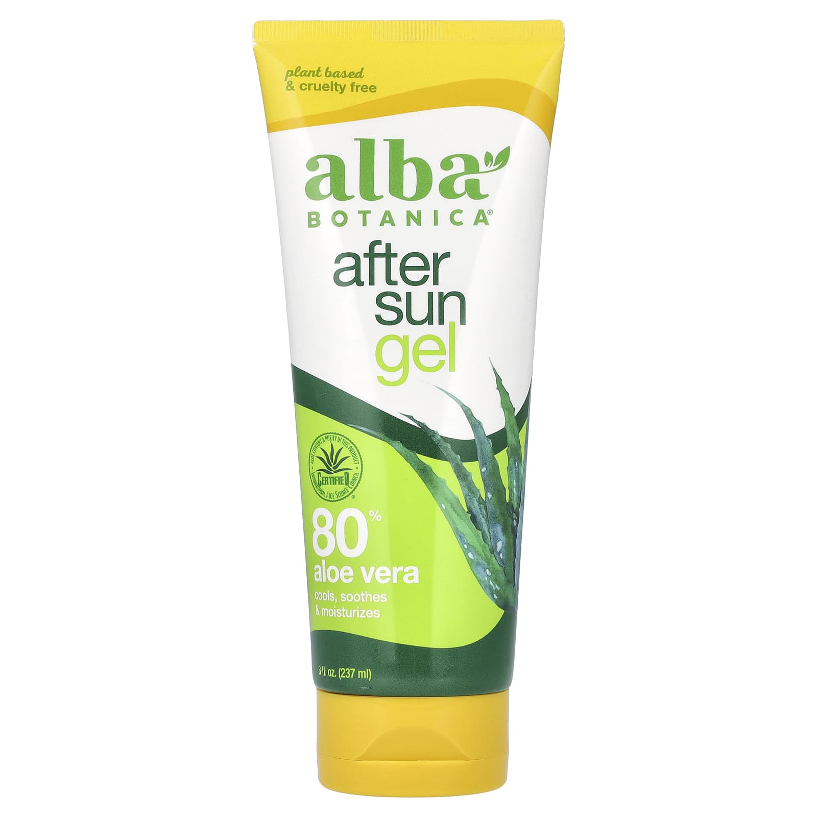 Alba Botanica After Sun Gel with 80% Aloe Vera - Soothe & Moisturize Damaged Skin - Image 1