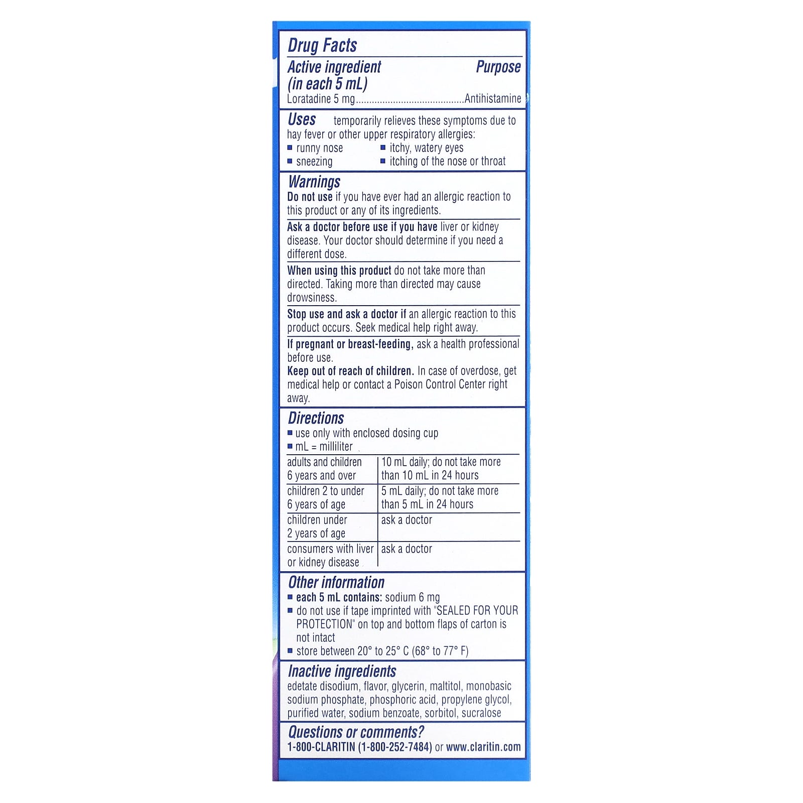 Claritin Allergy Relief for Kids, Grape Flavor, 5mg, 4 fl oz (120 ml) - Image 2