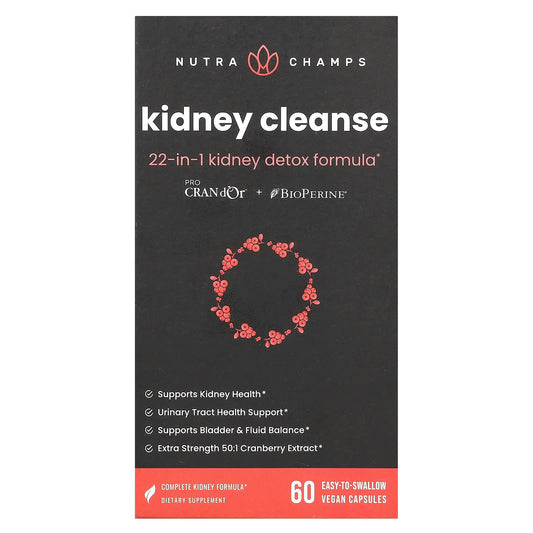 NutraChamps, Kidney Cleanse, 60 Easy-To-Swallow Vegan Capsules - Image 1