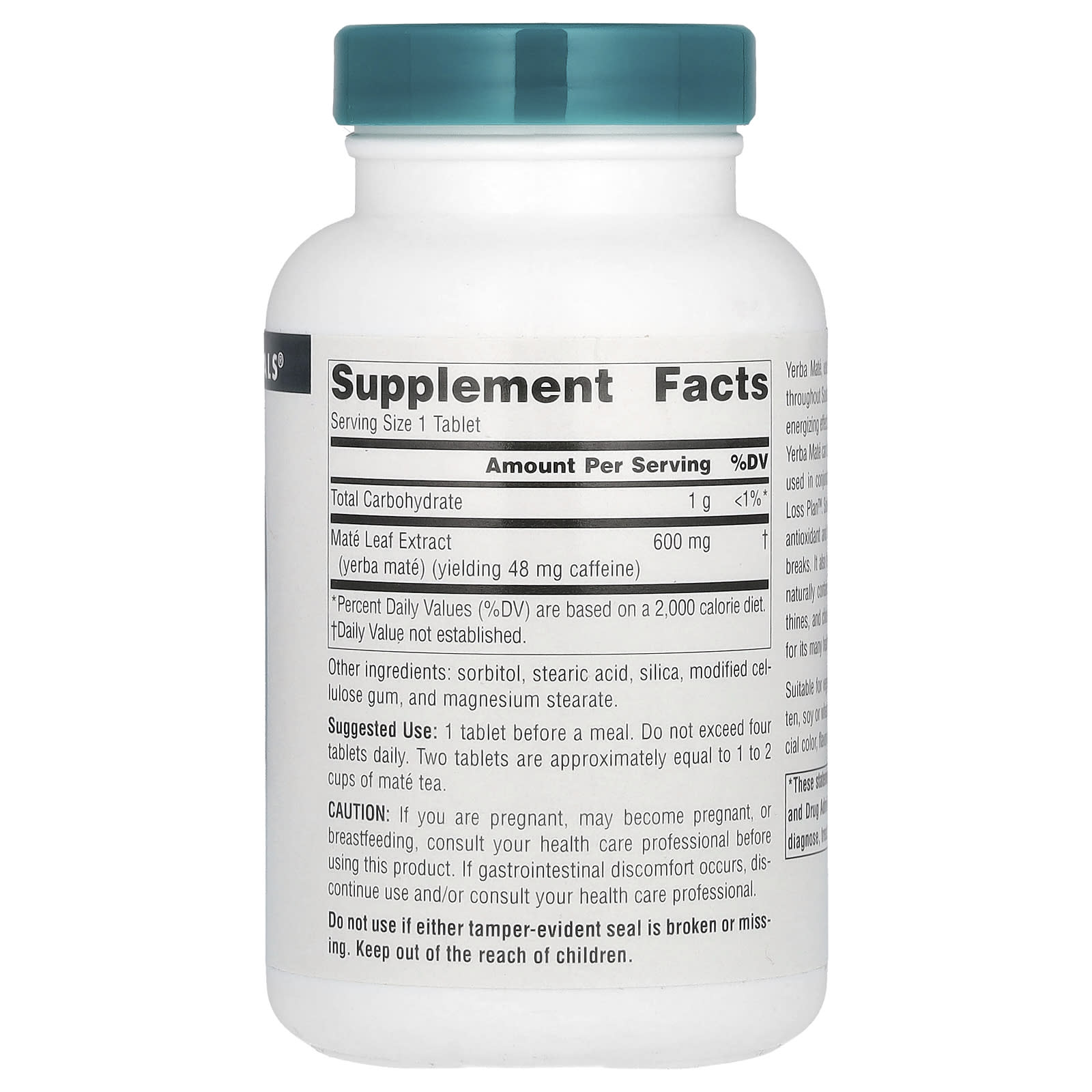 Source Naturals, Yerba Mate, 600 mg, 90 Tablets - Image 2