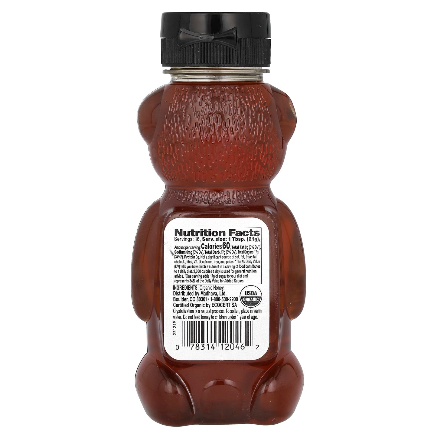 Madhava, Organic Amber Honey, Unfiltered, 12 oz (340 g) - Image 2