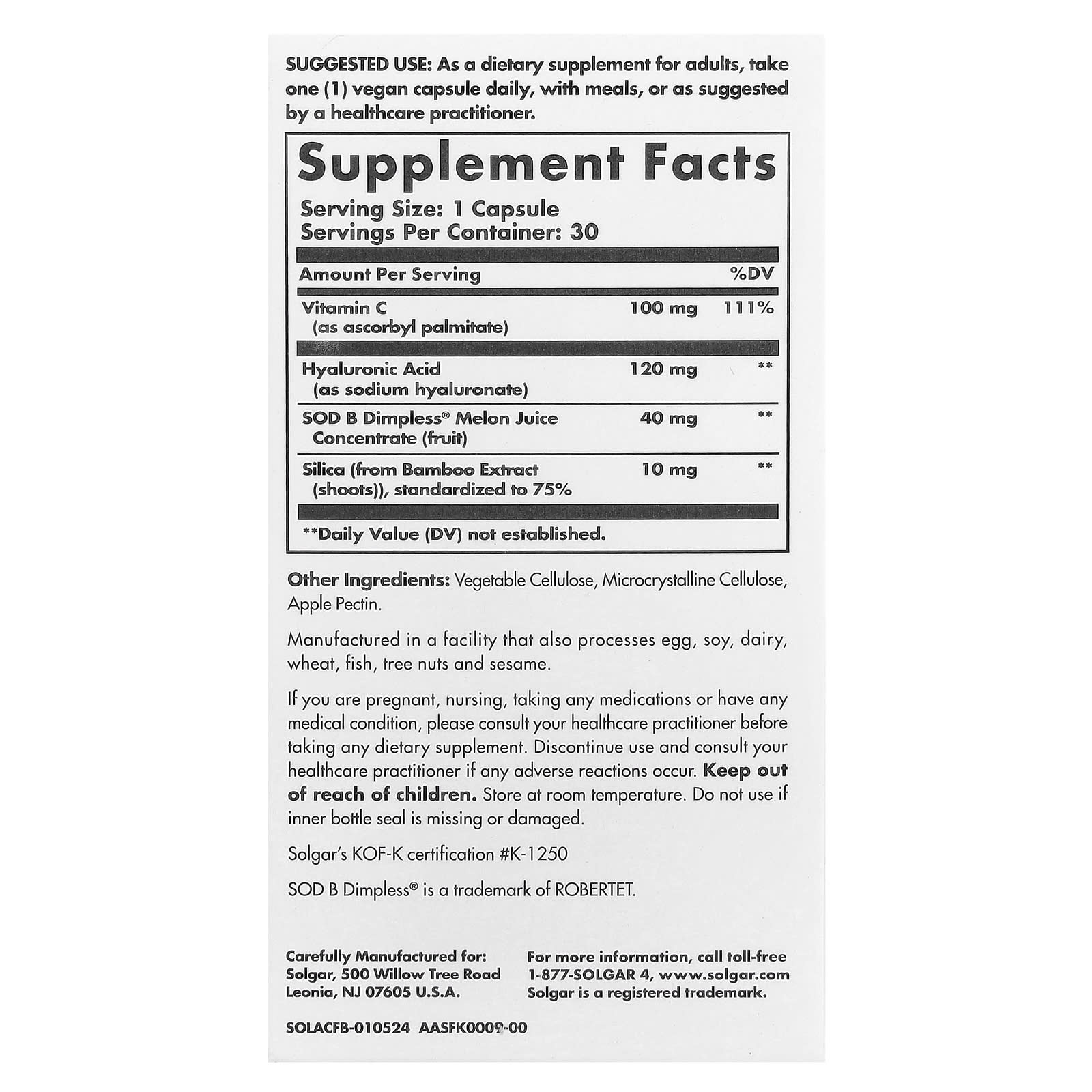 Solgar, Age-Defying Nutrition, Cellulite Fighter, 30 Vegan Capsules - Image 2