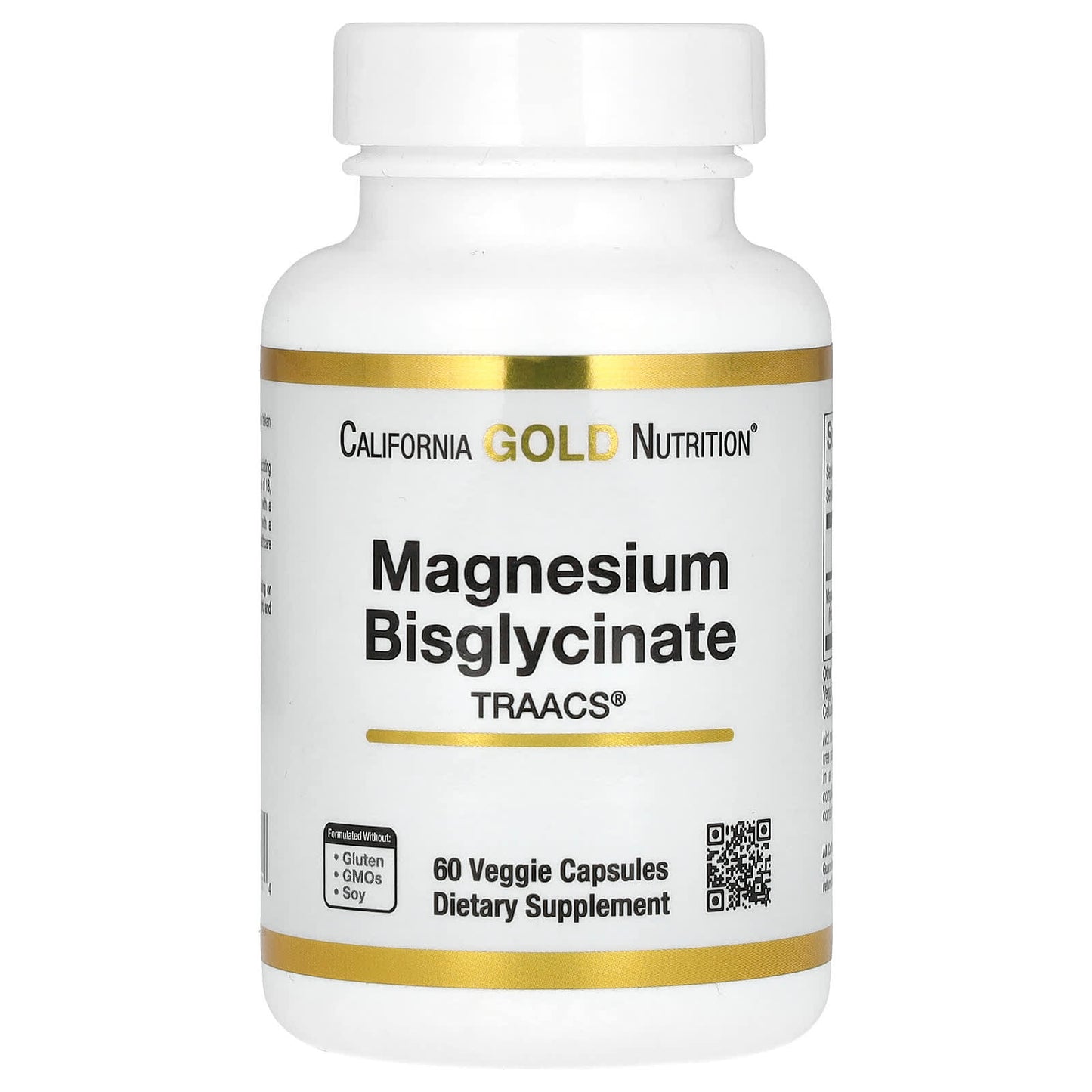 Magnesium Bisglycinate Supports Bone Health 60 Capsules by California Gold Nutrition - Image 1