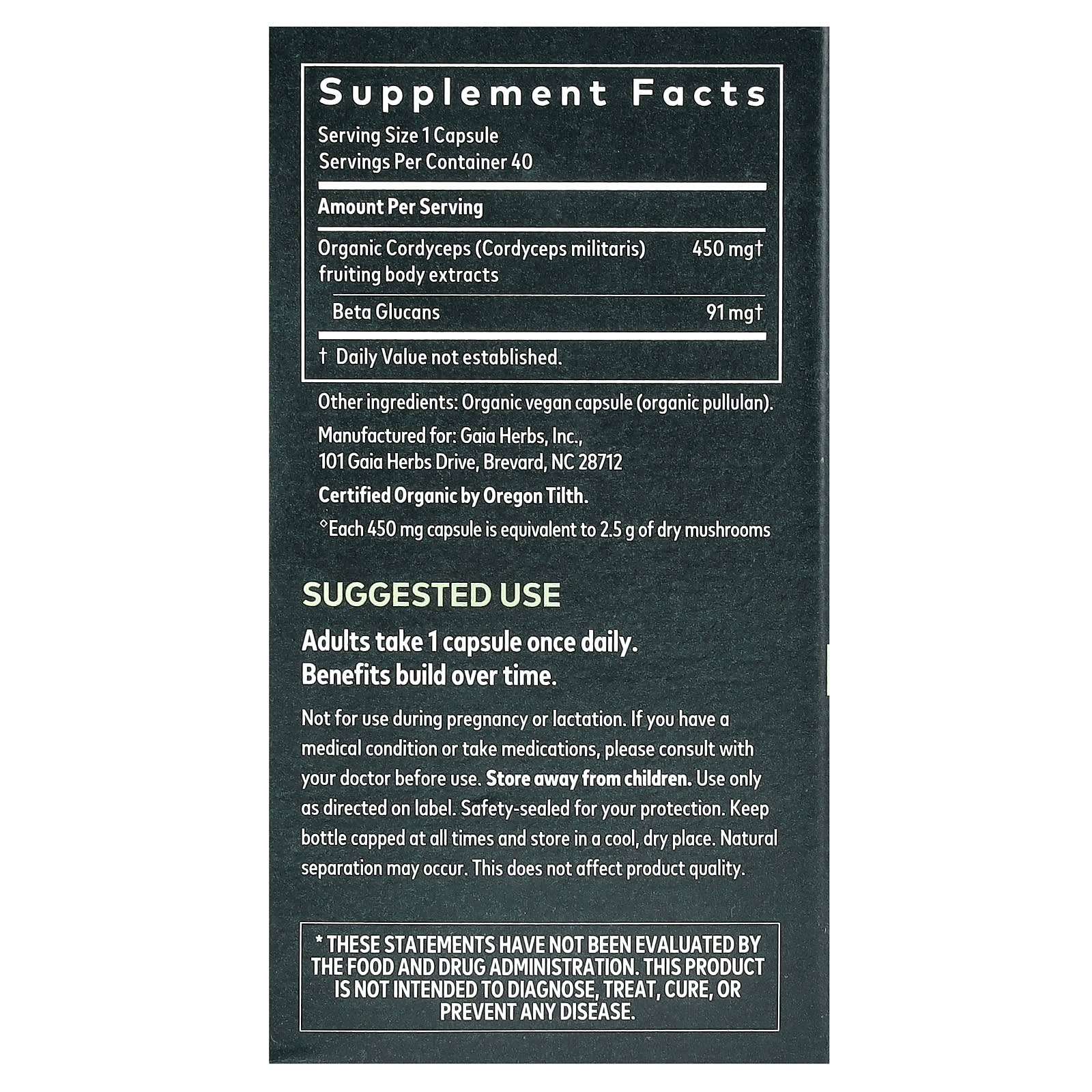 Gaia Herbs, Cordyceps Mushroom Supplement - 40 Vegan Capsules - Image 2
