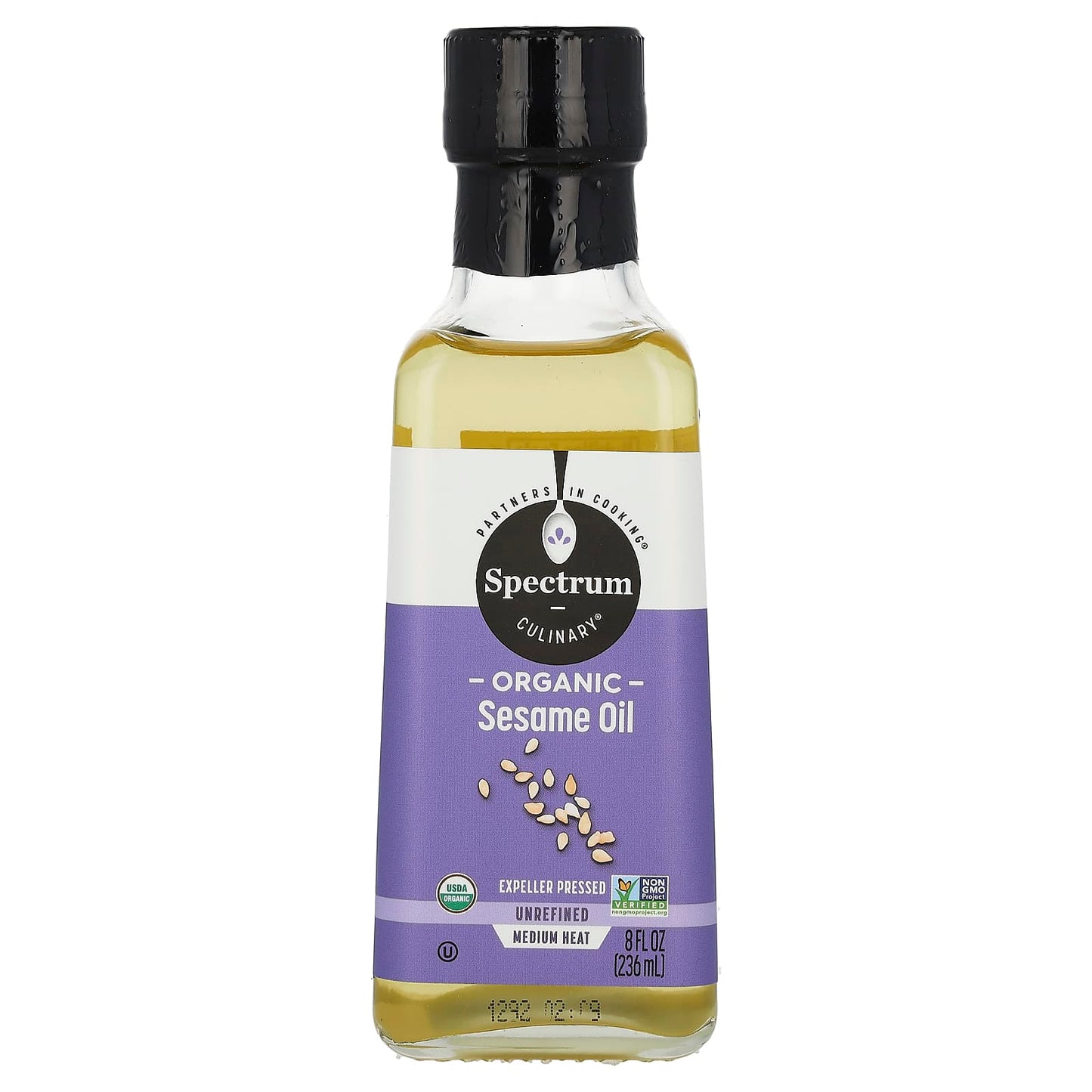 Spectrum Culinary, Organic Sesame Oil, Unrefined , 8 fl oz (236 ml) - Image 1