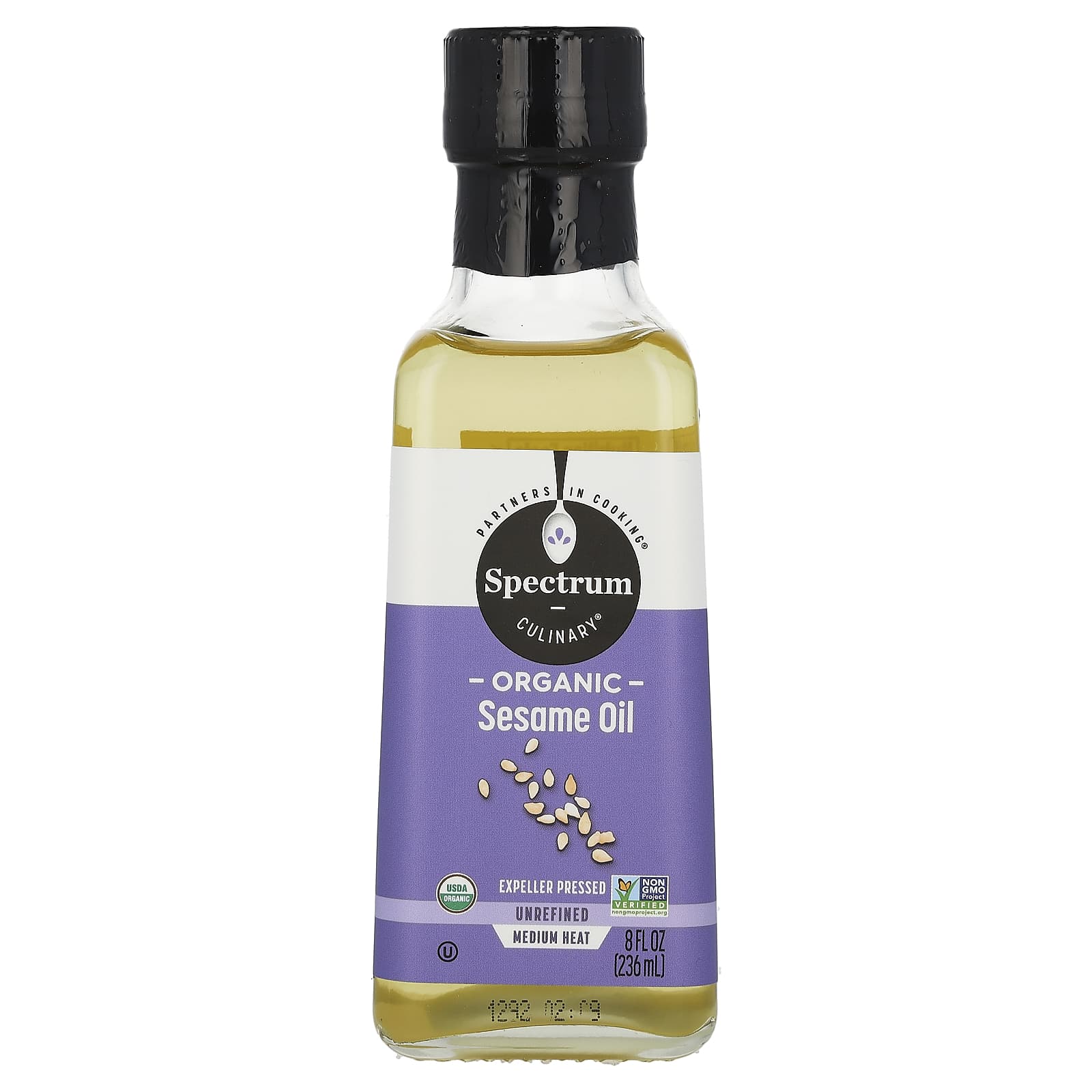 Spectrum Culinary, Organic Sesame Oil, Unrefined , 8 fl oz (236 ml) - Image 1