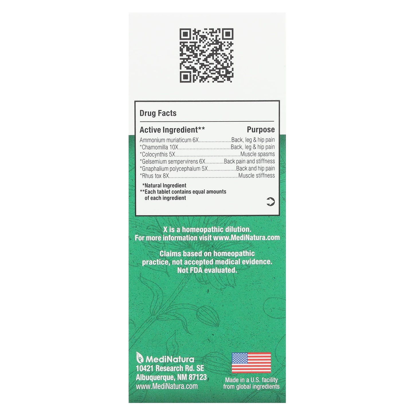 MediNatura, BHI, Back Pain Relief Tables, 100 Tablets - Image 2