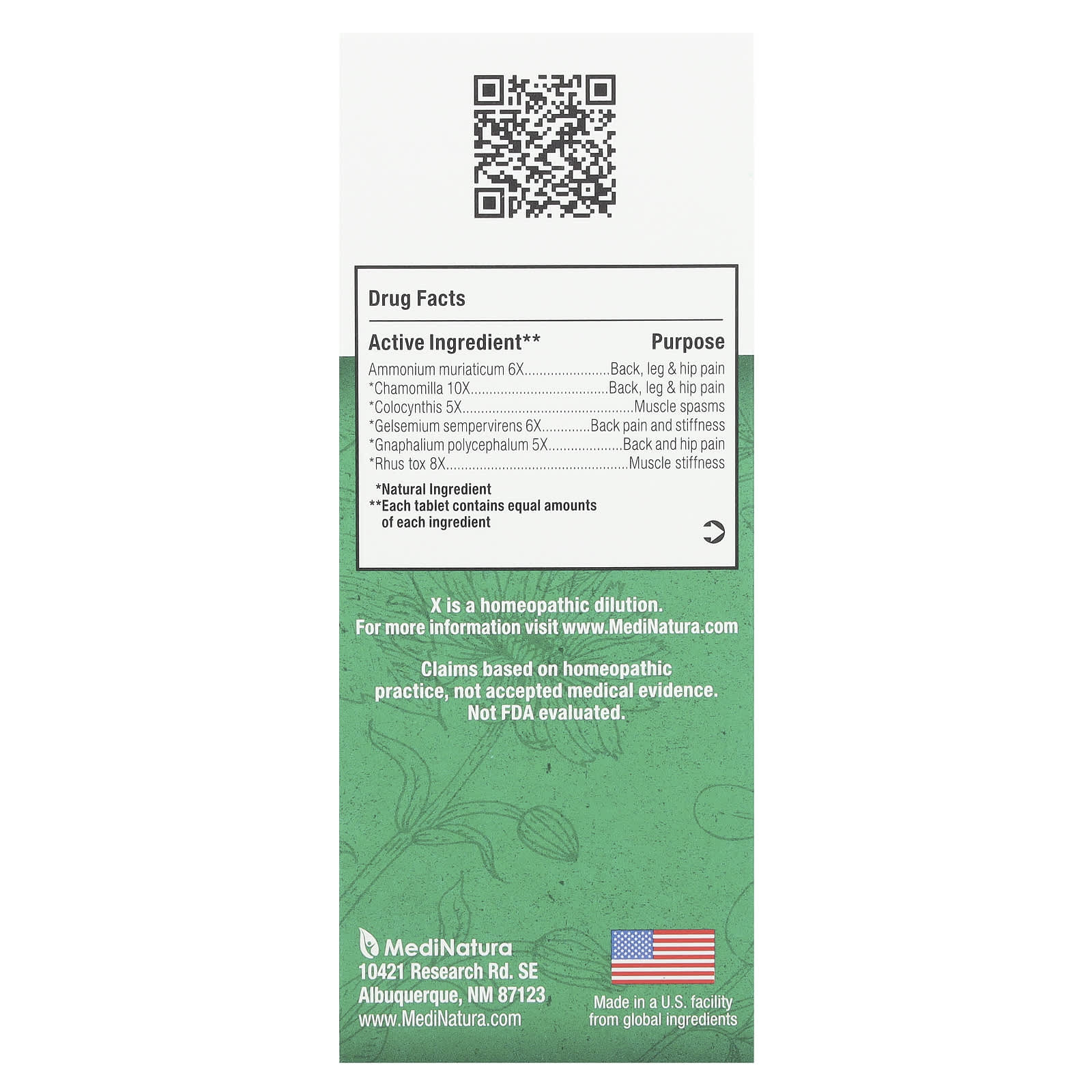 MediNatura, BHI, Back Pain Relief Tables, 100 Tablets - Image 2