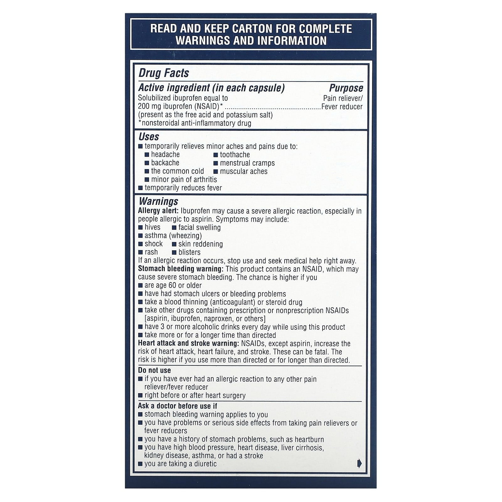 Advil Liqui-Gels Minis 200mg Pain Relief & Fever Reducer - Image 2