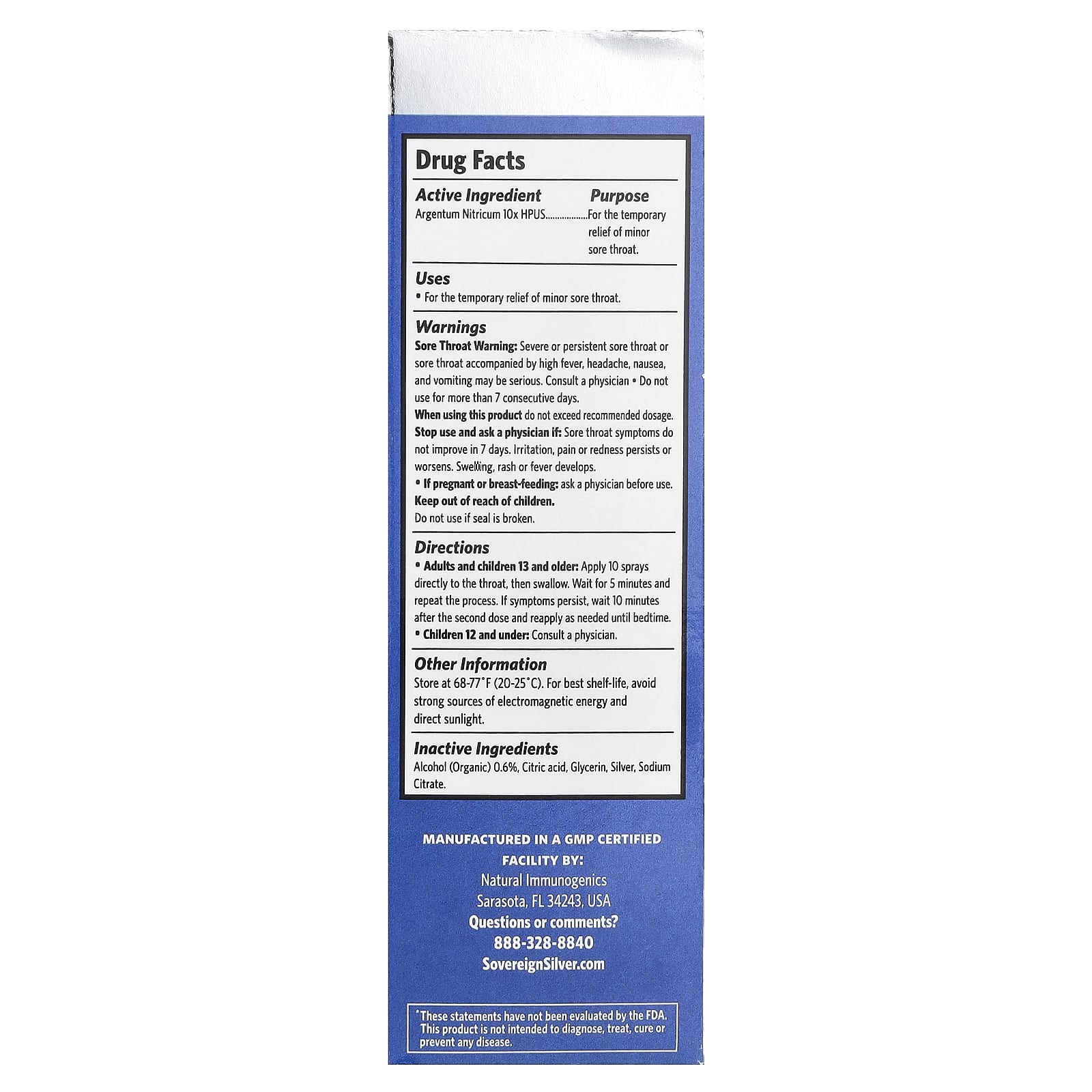 Sovereign Silver, Multi-Symptom Sore Throat Spray, 2 fl oz (59 ml) - Image 2