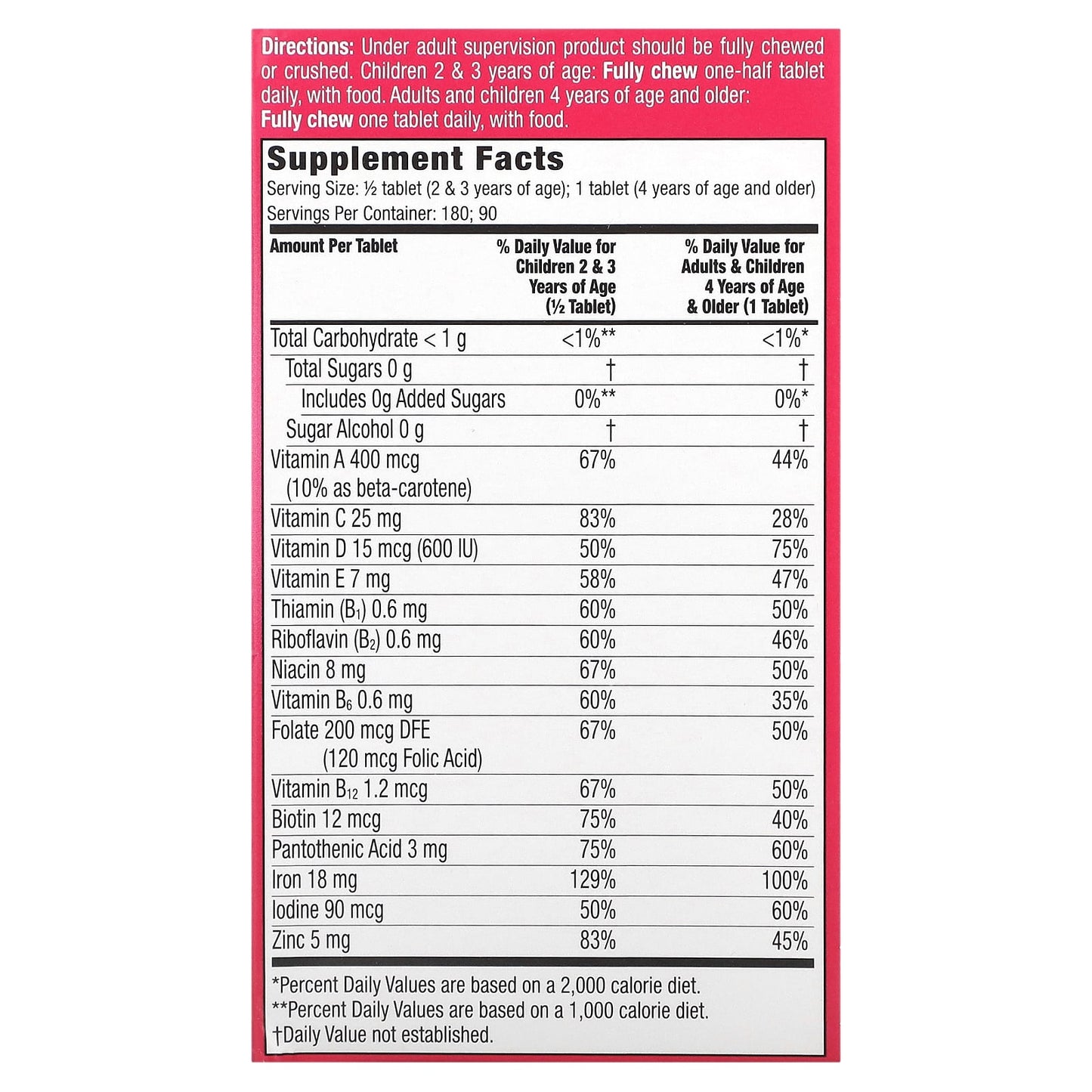 Flintstones Children's Multivitamin Extra Iron, 90 Chewable Tablets for Kids - Image 2