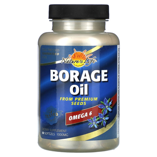 Nature's Life, Borage Oil, 1,000 mg , 60 Softgels - Image 1