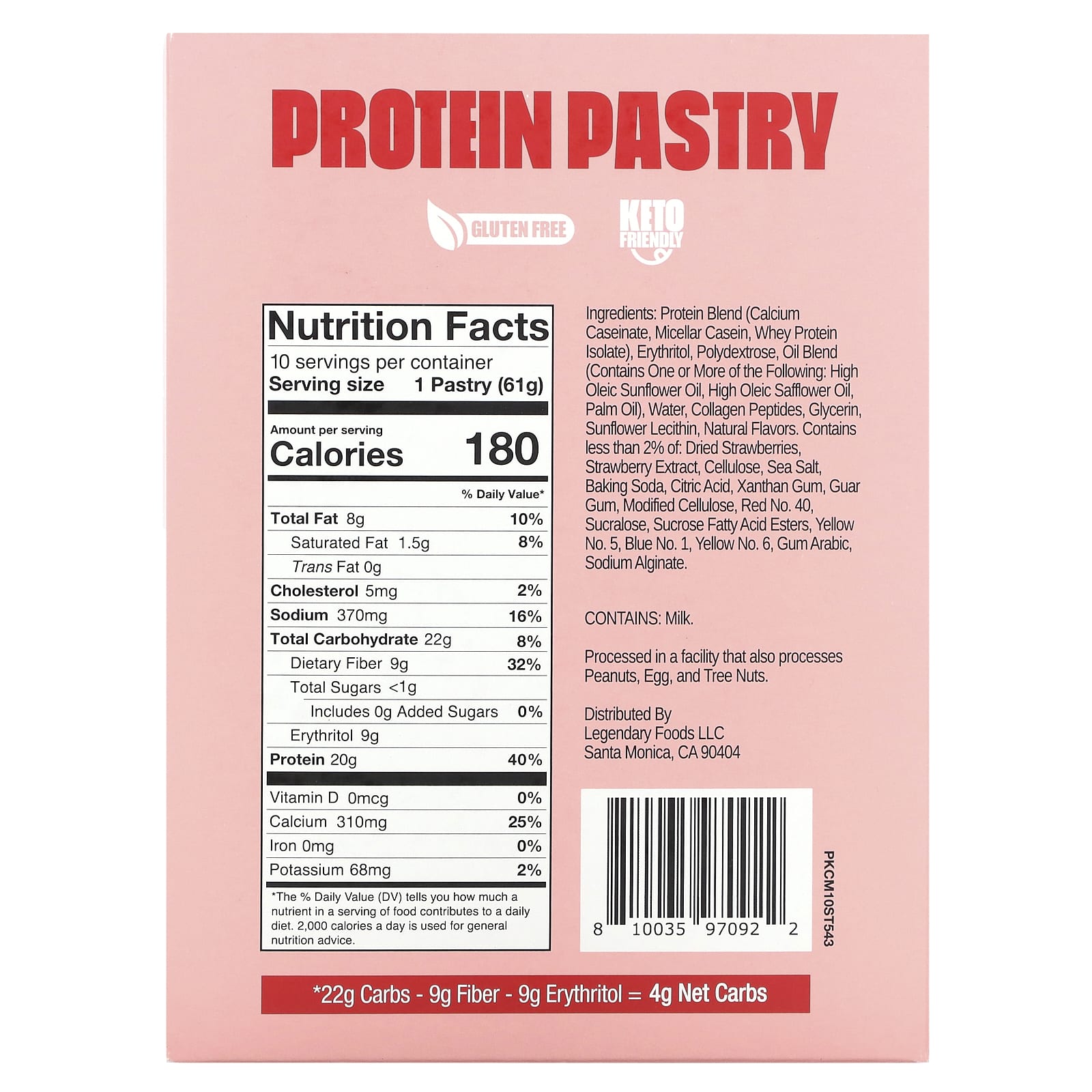 Legendary Foods, Protein Pastry, Strawberry, 10 Pack, 2.2 oz (61 g) Each - Image 2