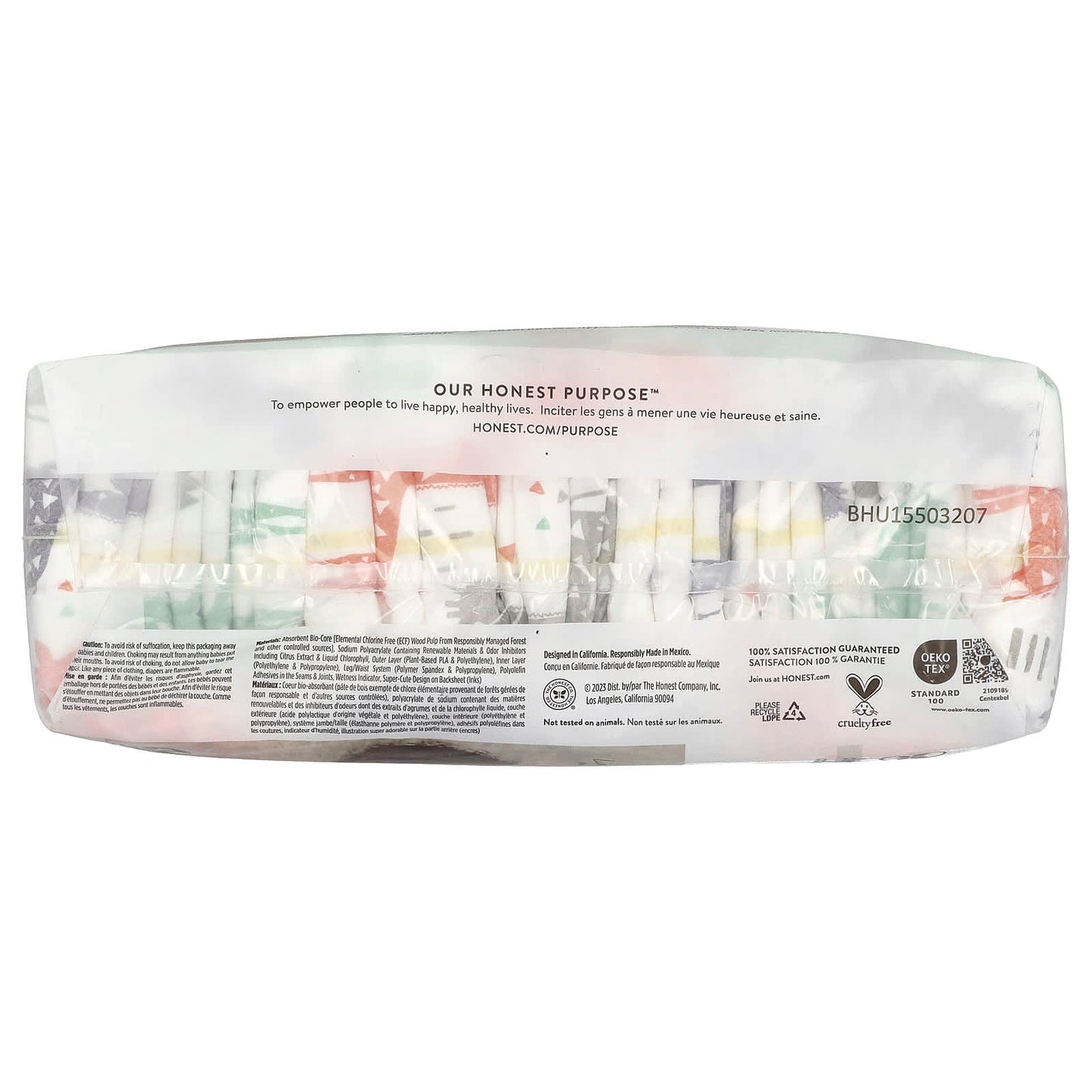 The Honest Company, Clean Conscious Diapers™ Newborn, 10 lbs, Multi-Colored Giraffes, 32 Diapers - Image 2