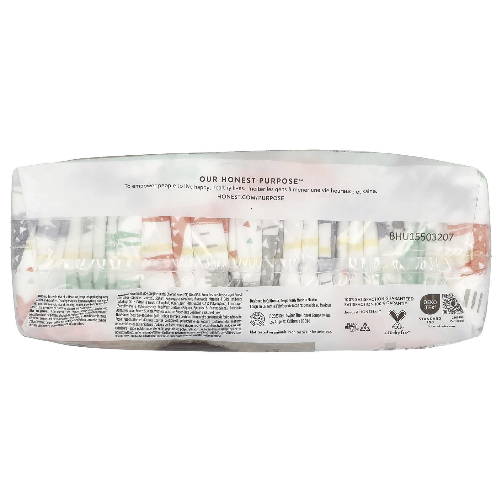The Honest Company, Clean Conscious Diapers™ Newborn, 10 lbs, Multi-Colored Giraffes, 32 Diapers - Image 2