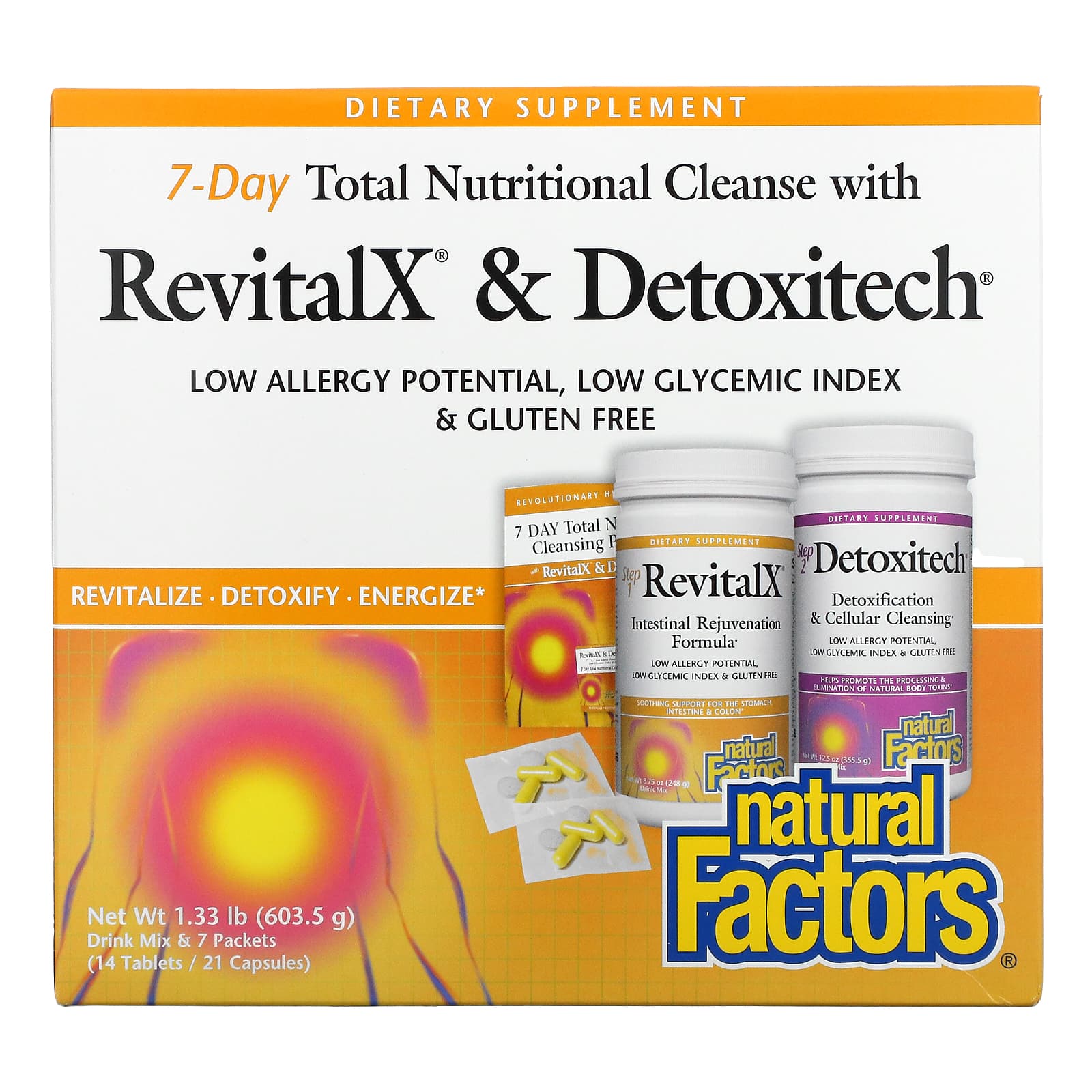 Natural Factors, 7-Day Total Nutritional Cleansing with RevitalX & Detoxitech, 1.33 lb (603.5 g) - Image 1