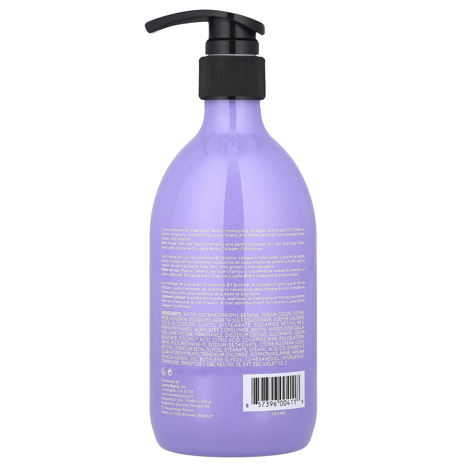 Luseta Beauty, Biotin & Collagen Shampoo, For Thin & Dry Hair, 16.9 fl oz (500 ml) - Image 2