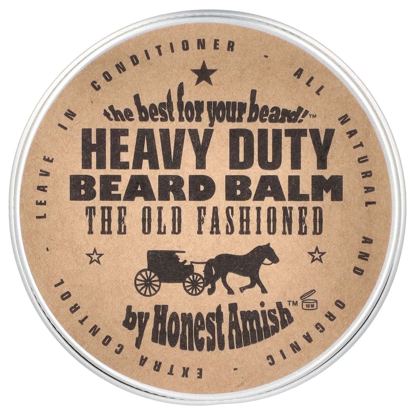 Natural Beard Balm by Honest Amish - 4 oz, All-Natural, Organic - Image 1