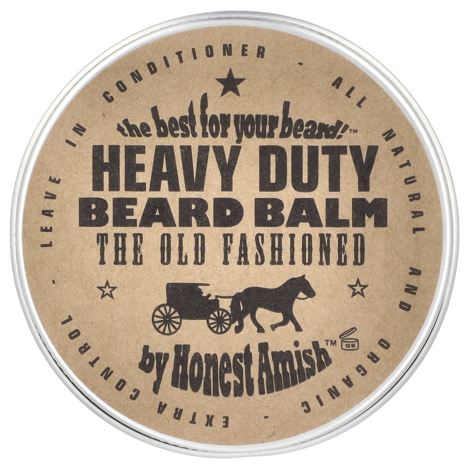 Natural Beard Balm by Honest Amish - 4 oz, All-Natural, Organic - Image 1