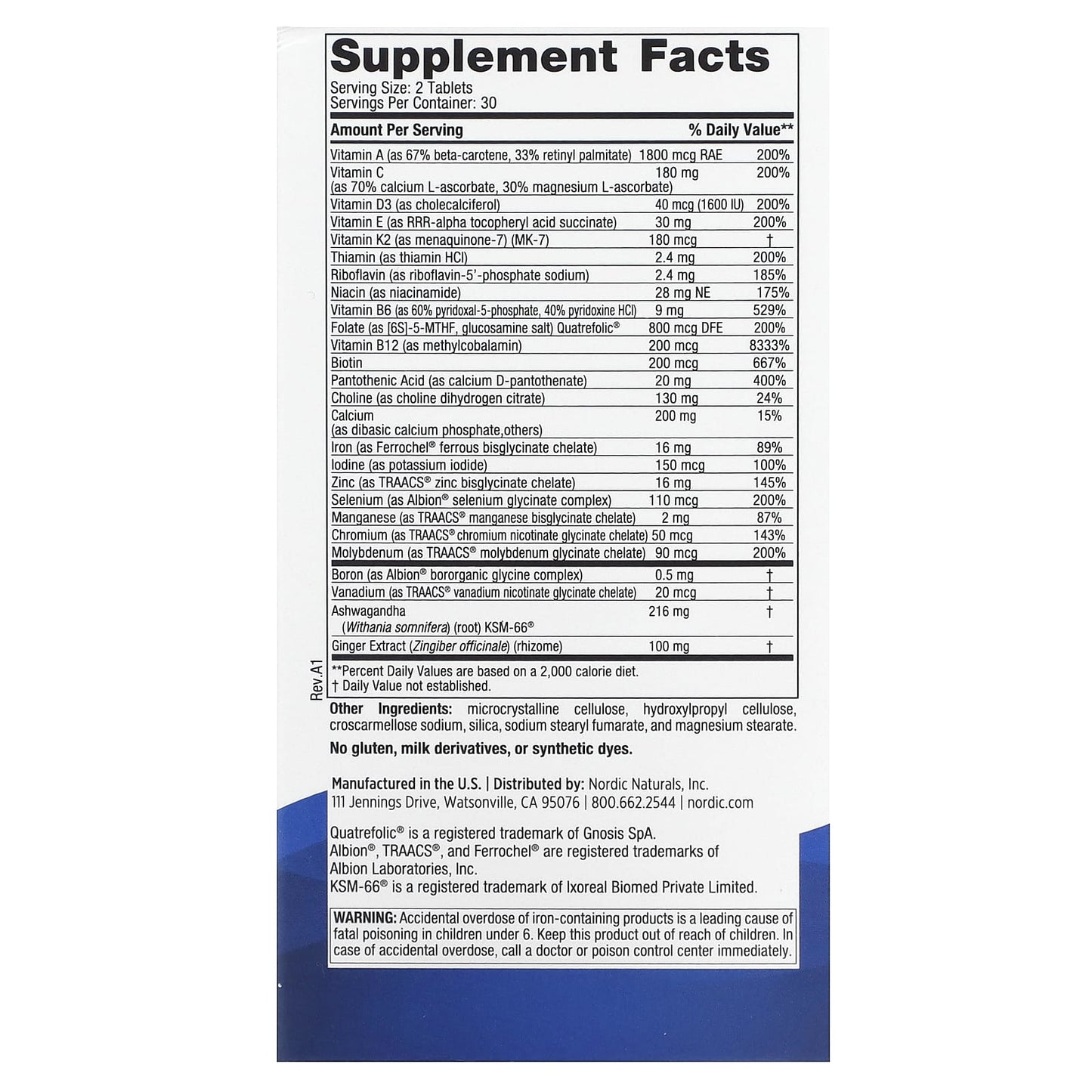 Nordic Naturals, Women's Multivitamin, Extra Strength, 60 Tablets - Image 2