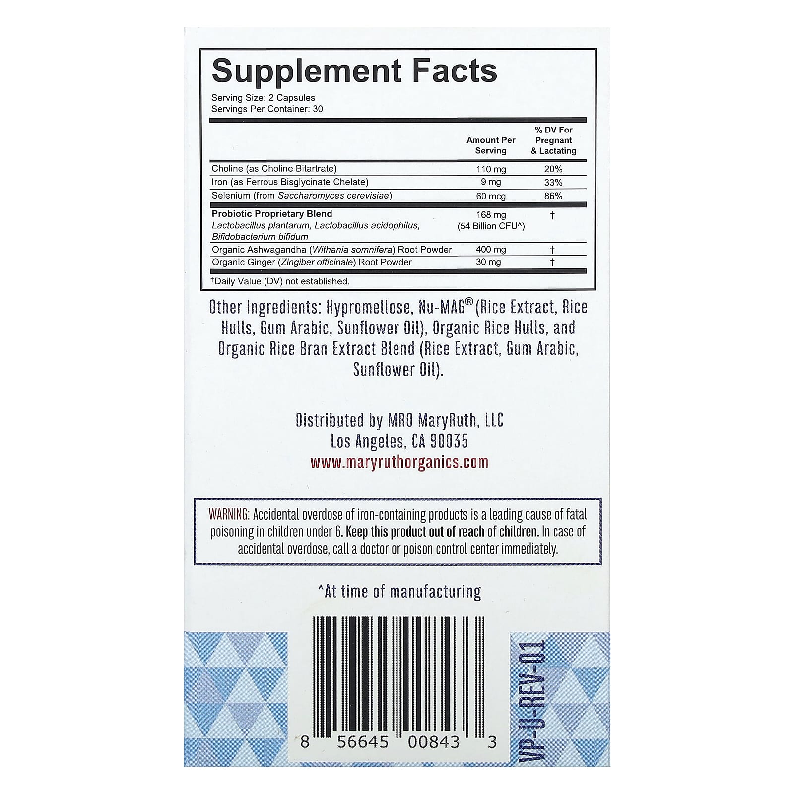 MaryRuth's, Probiotic Postnatal+, 60 Capsules - Image 2