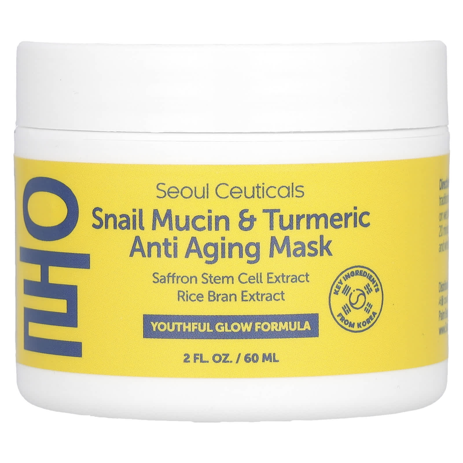 SeoulCeuticals, Snail Mucin & Turmeric Anti Aging Beauty Mask, 2 fl oz (60 ml) - Image 1