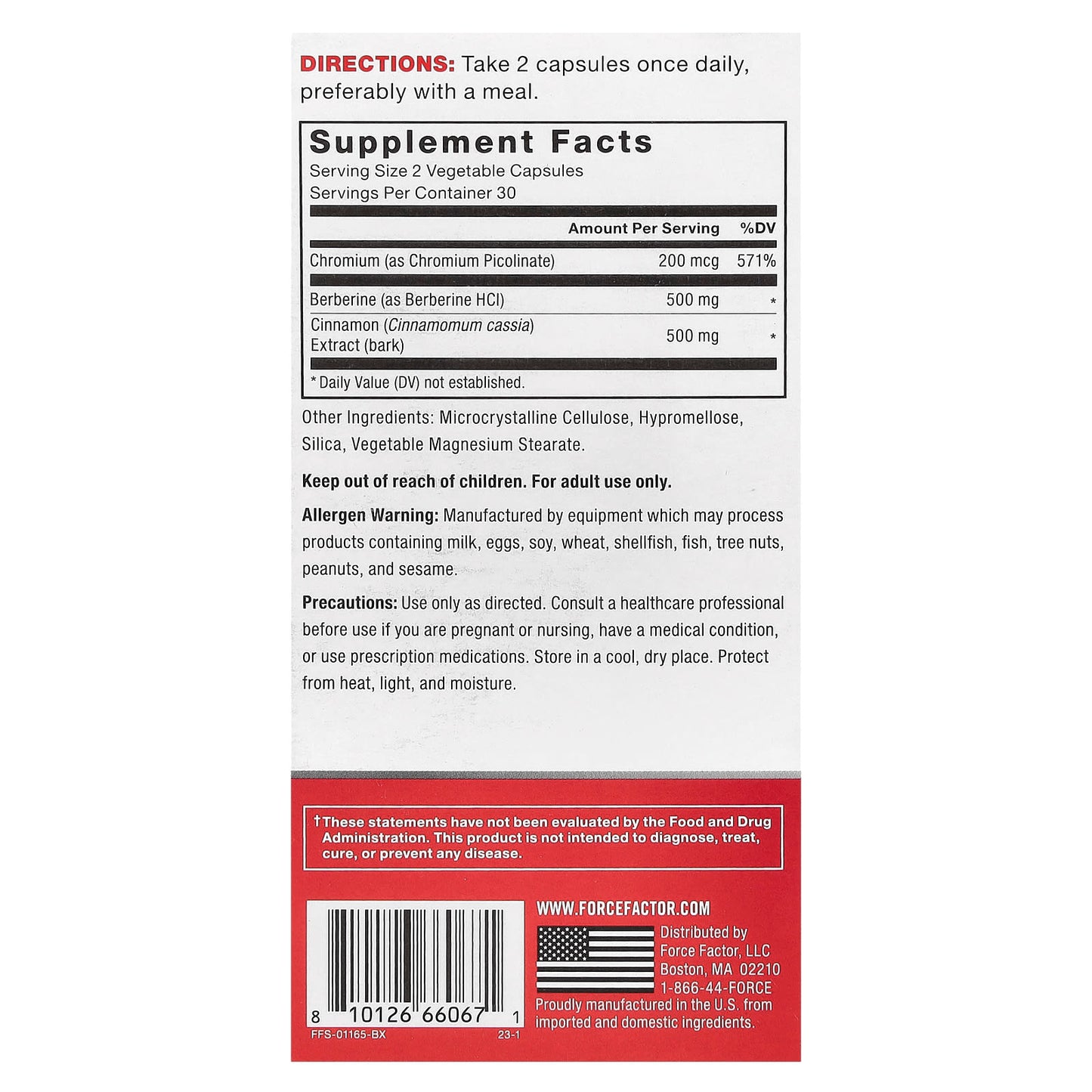 Berberine Glucose & Metabolism Support Supplements - 60 Capsules - Image 2