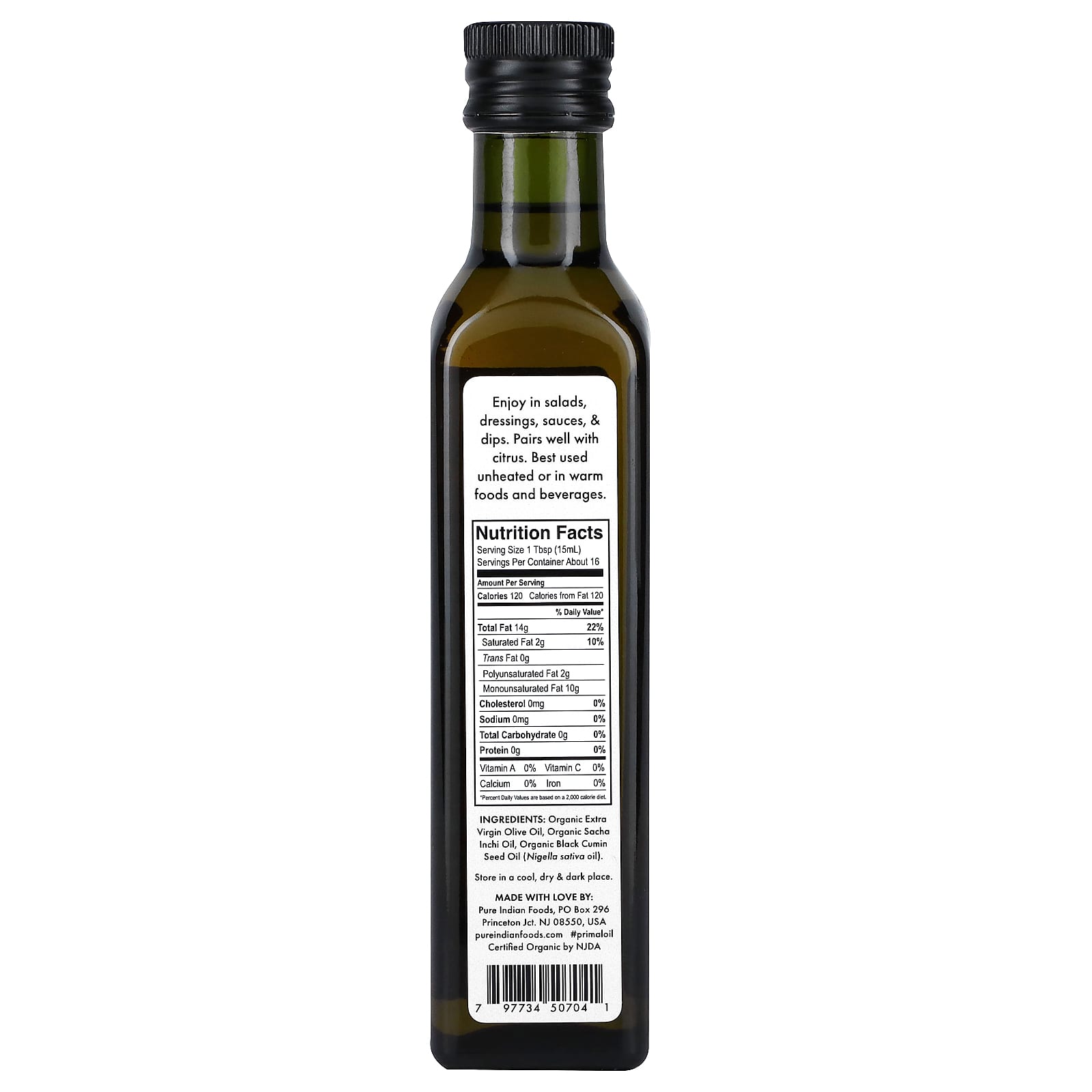 Pure Indian Foods, Organic Cold Pressed Extra-Virgin Primal Oil, 250 ml - Image 2