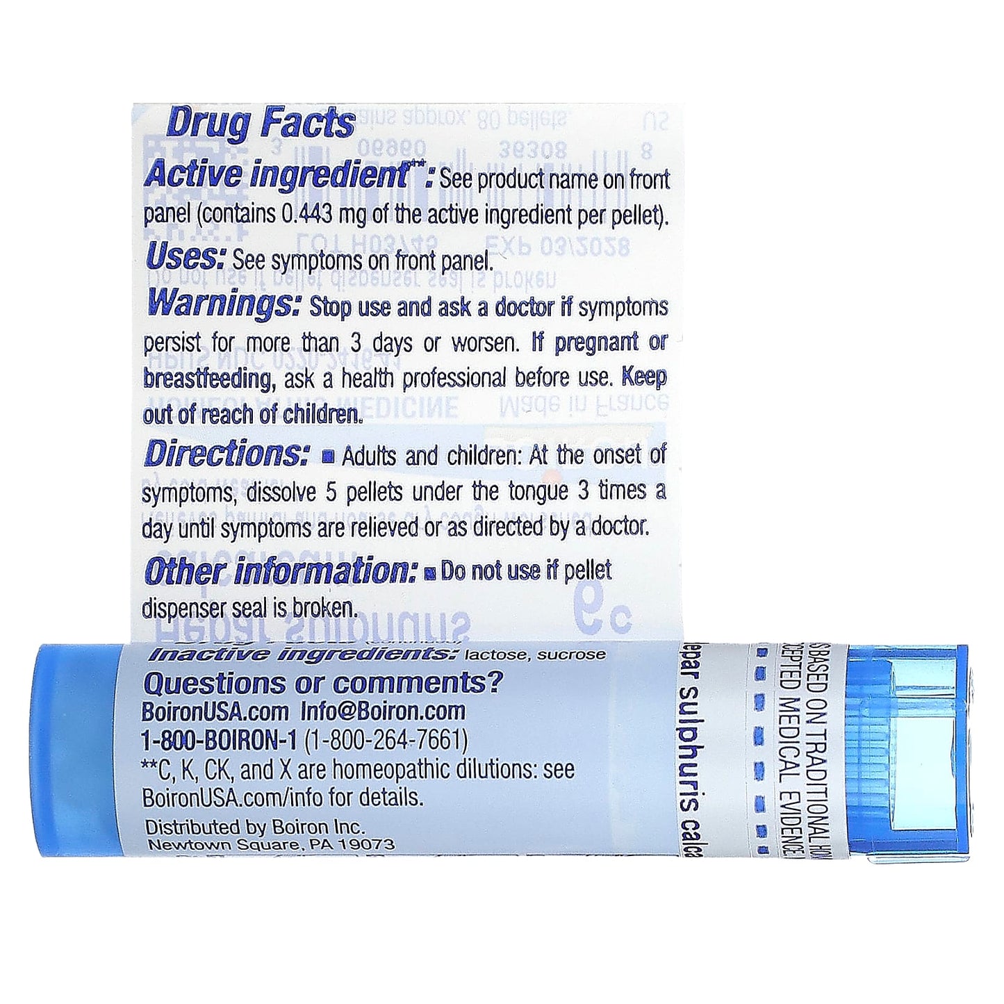 Boiron Hepar Sulphuris Calcareum 6C for Dry Cough Relief, 80 Pellets - Image 2
