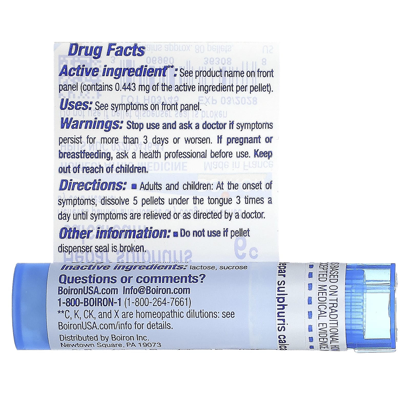 Boiron Hepar Sulphuris Calcareum 6C for Dry Cough Relief, 80 Pellets - Image 2