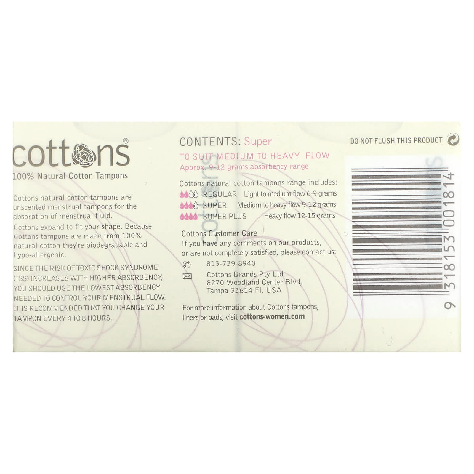 Naturally Hypo-Allergenic Cotton Menstrual Tampons - Unscented - Image 2