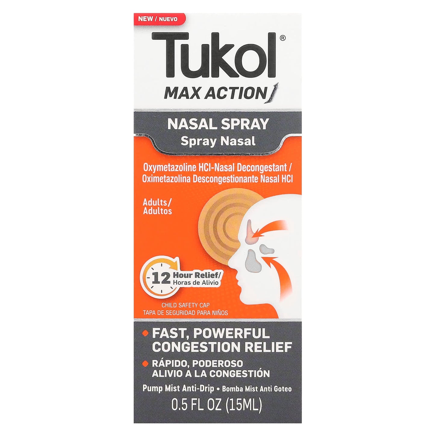 Tukol, Max Action, Nasal Spray, Adults, 0.5 fl oz (15 ml) - Image 2