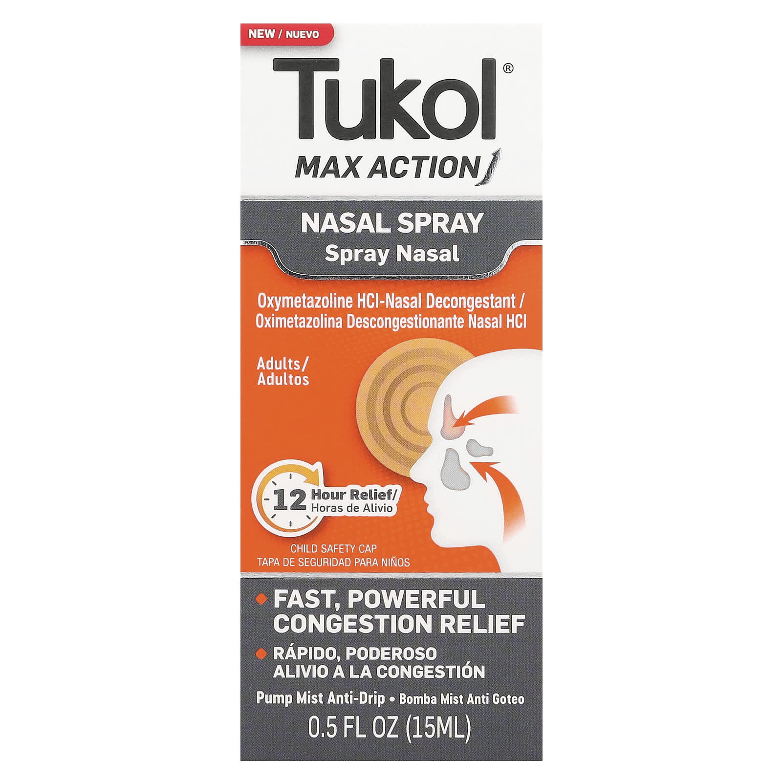Tukol, Max Action, Nasal Spray, Adults, 0.5 fl oz (15 ml) - Image 2