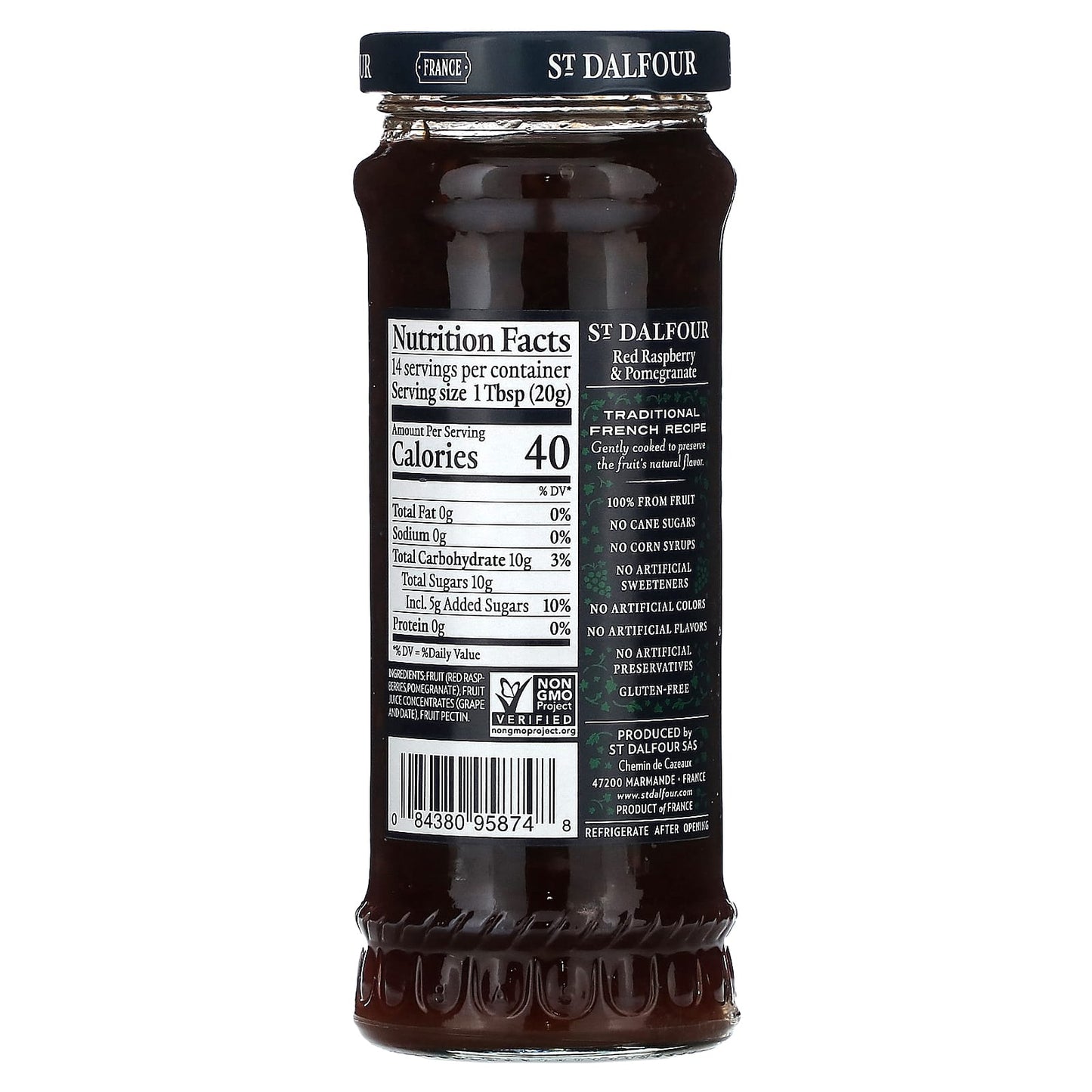 St. Dalfour, Raspberry & Pomegranate Fruit Spread, 10 oz (284 g) - Image 2