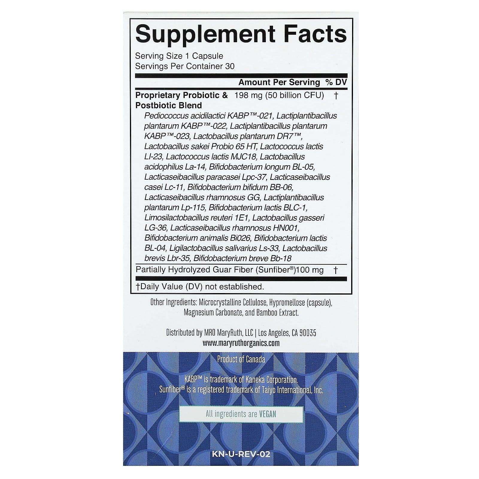 MaryRuth's, 3-In-1 Daily Digestive Health, 50 Billion CFU, 30 Capsules - Image 2