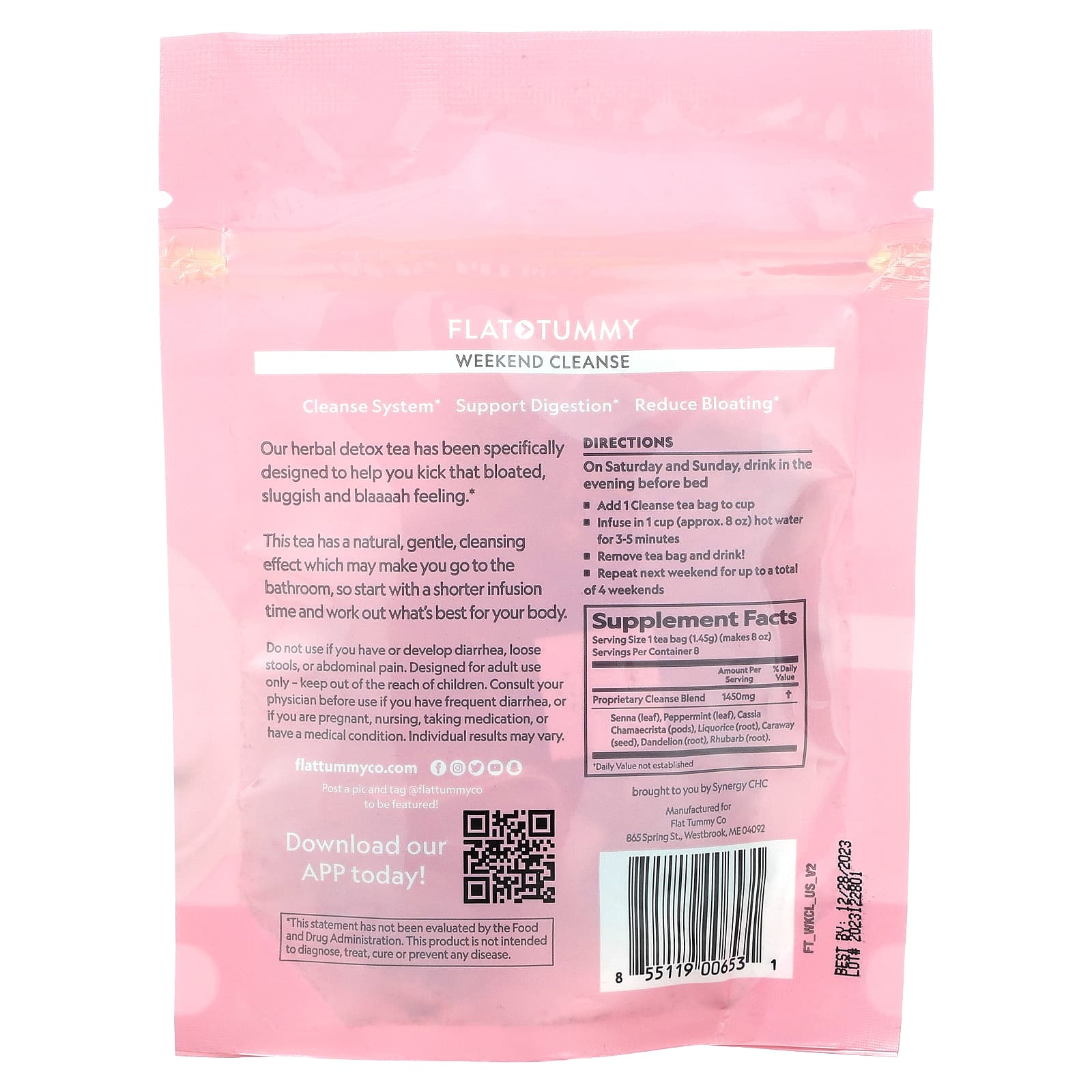 Flat Tummy Weekend Cleanse Tea - 8 Tea Bags for Detox & Digestion - Image 2
