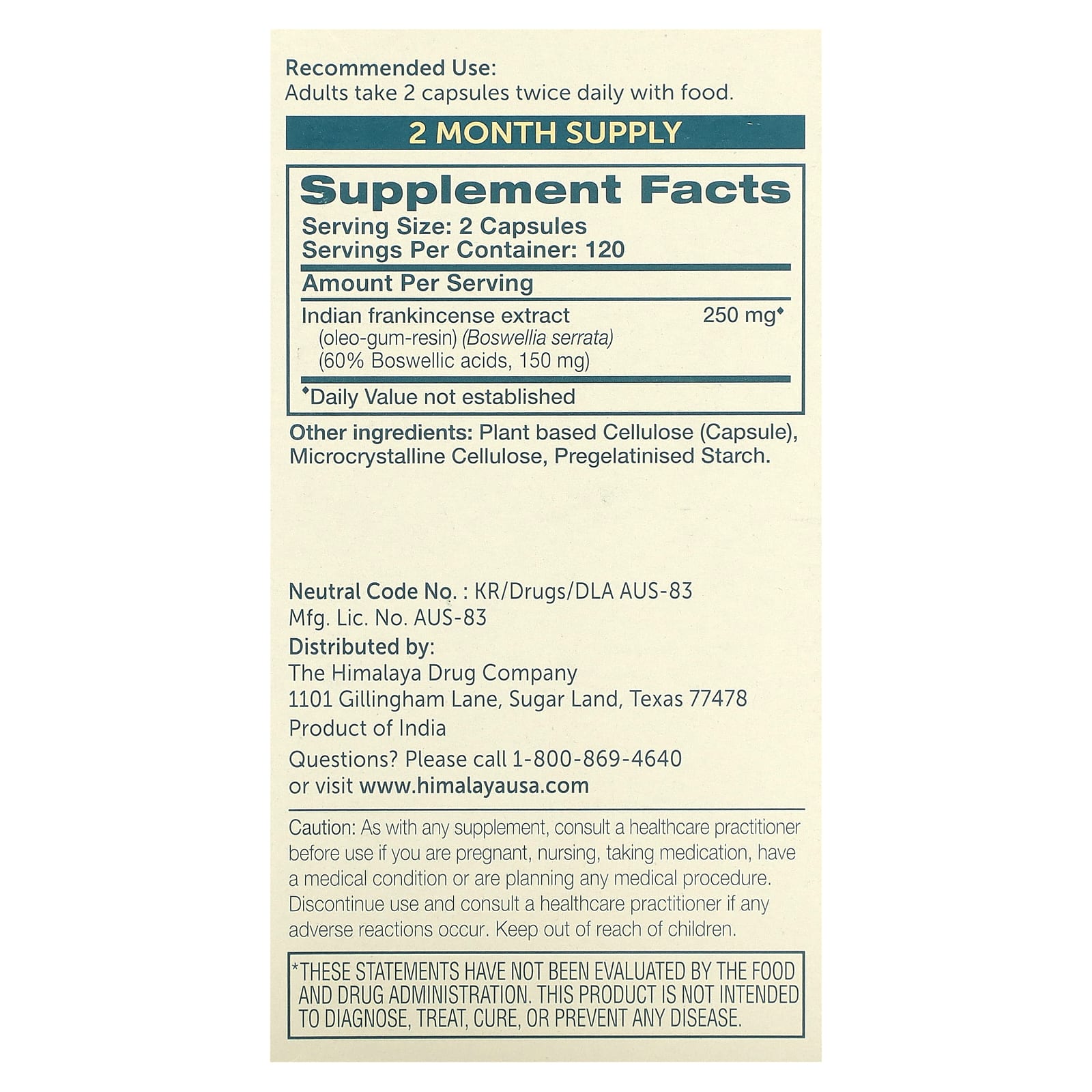 Himalaya Boswellia Supplement for Joint Health and Flexibility - Image 2