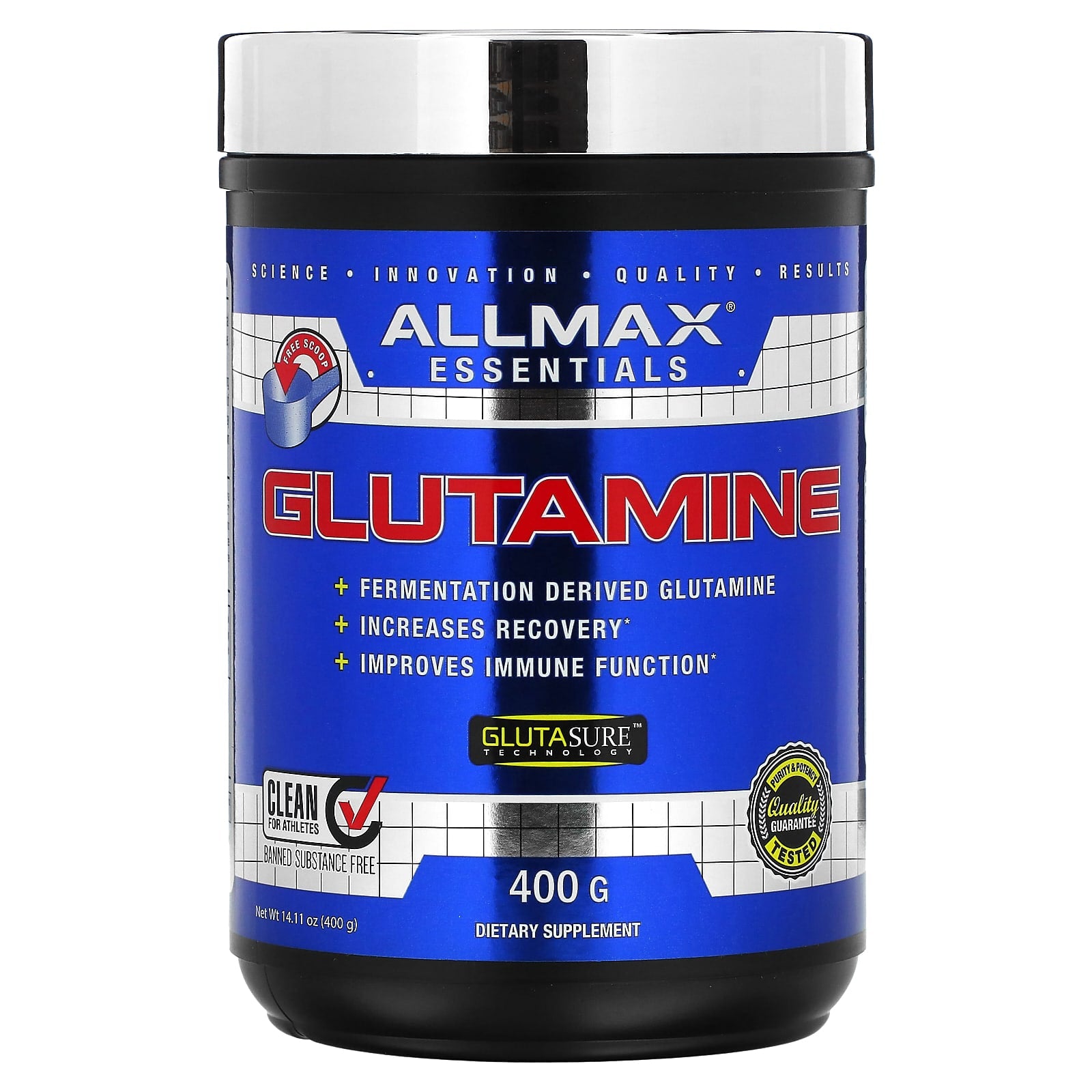 ALLMAX Essentials Glutamine 400g - Supports Immune System & Recovery - Image 1