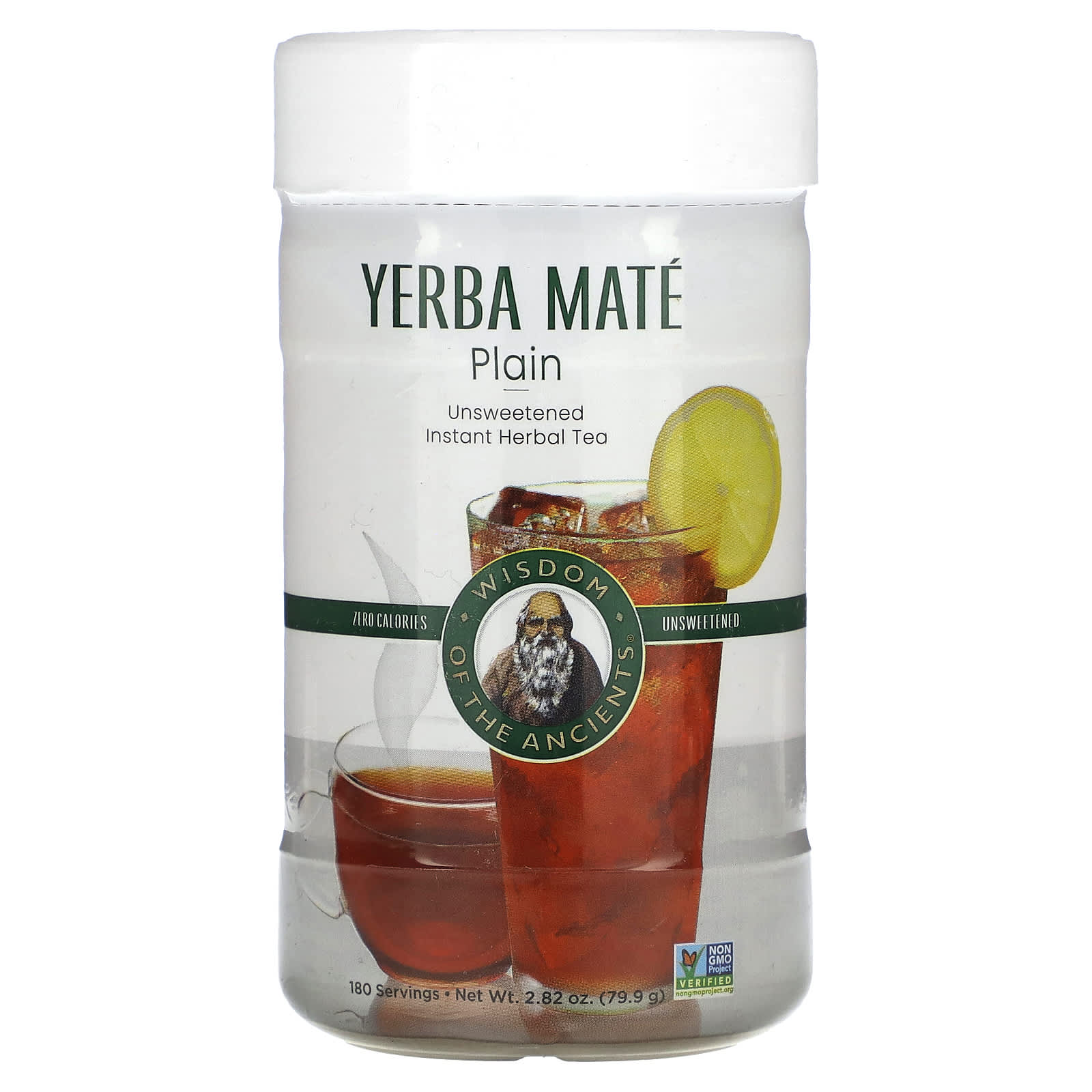 Wisdom Of The Ancient, Yerba Mate Plain, Instant Herbal Tea, Unsweetened, 2.82 oz (79.9 g) - Image 1
