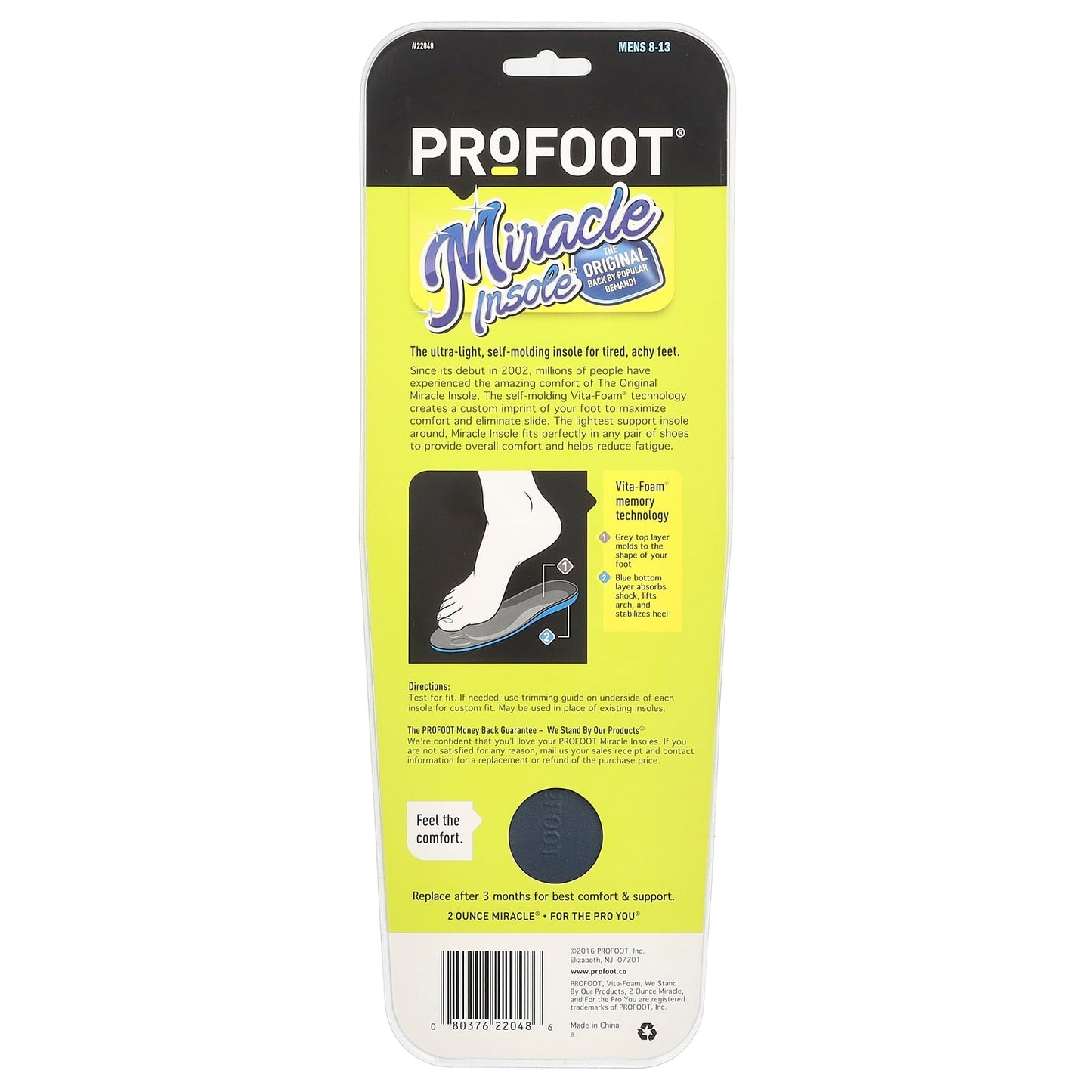 Profoot, Miracle Insole, Mens 8-13, 1 Pair - Image 2