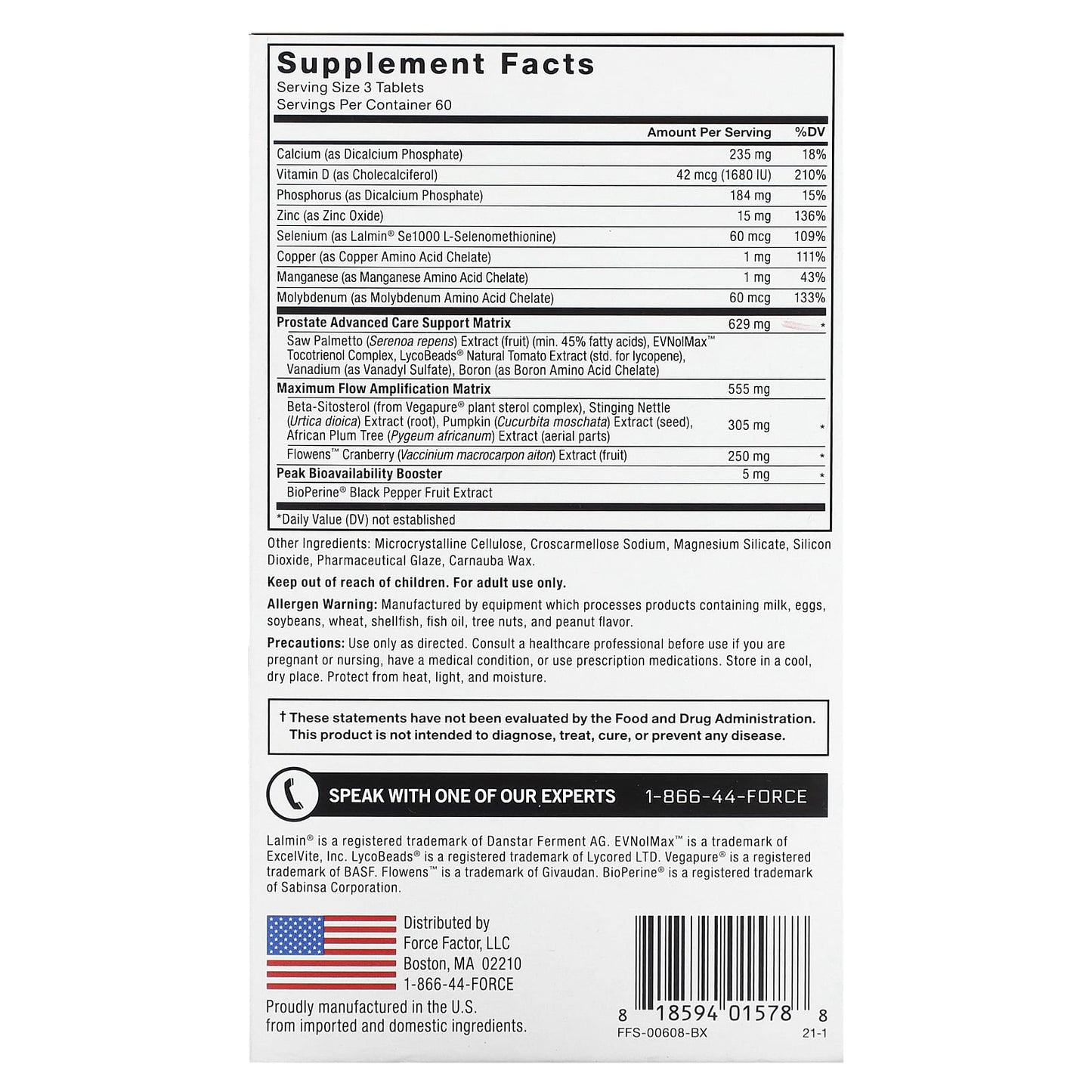 Force Factor Prostate Advanced, 180 Tablets, Prostate Health Supplement - Image 2