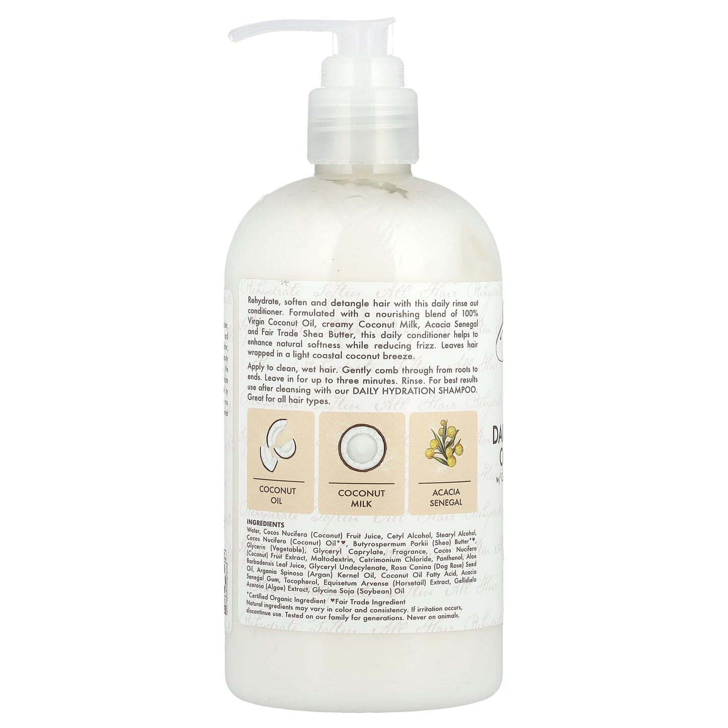 SheaMoisture, 100% Virgin Coconut Oil, Daily Hydration Conditioner, All Hair Types, 13 fl oz (384 ml) - Image 2